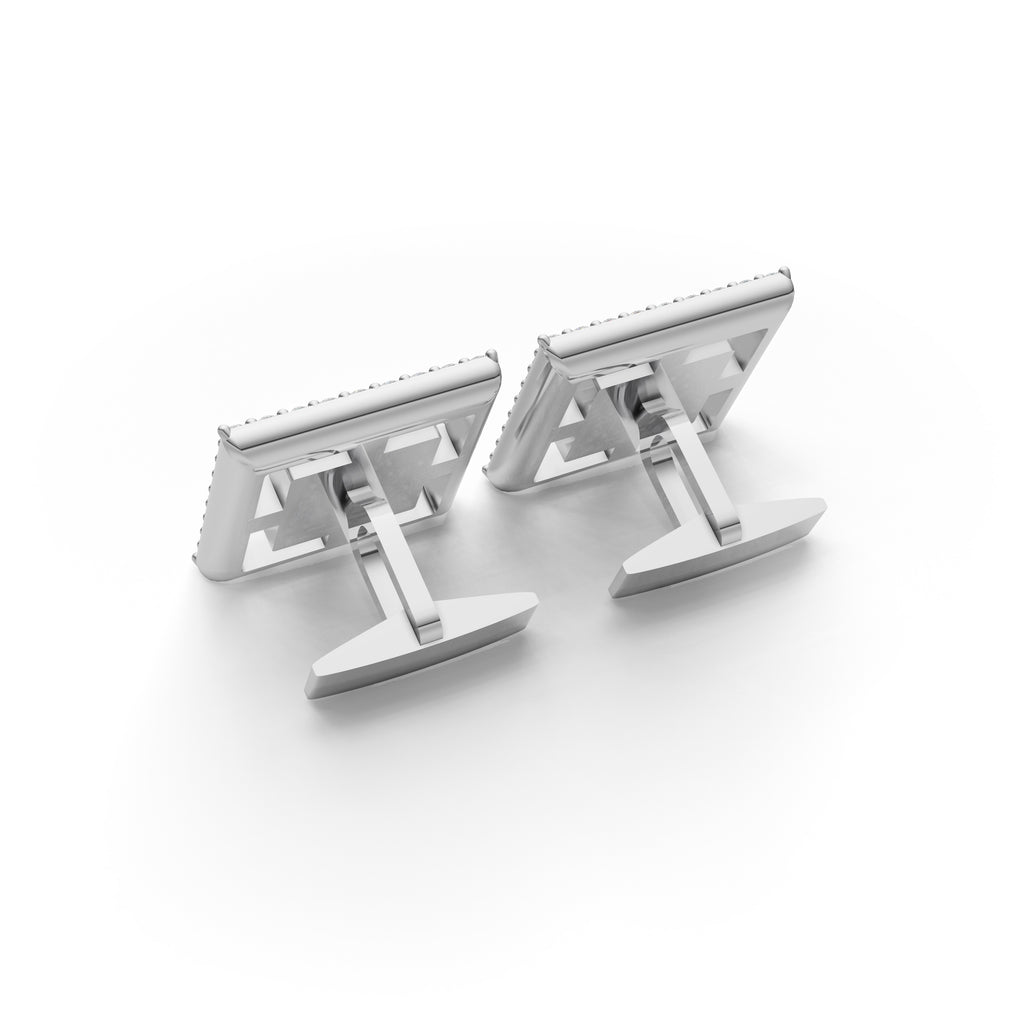 MCM Lab Diamond Pavé 'Breeze Block' Cufflinks