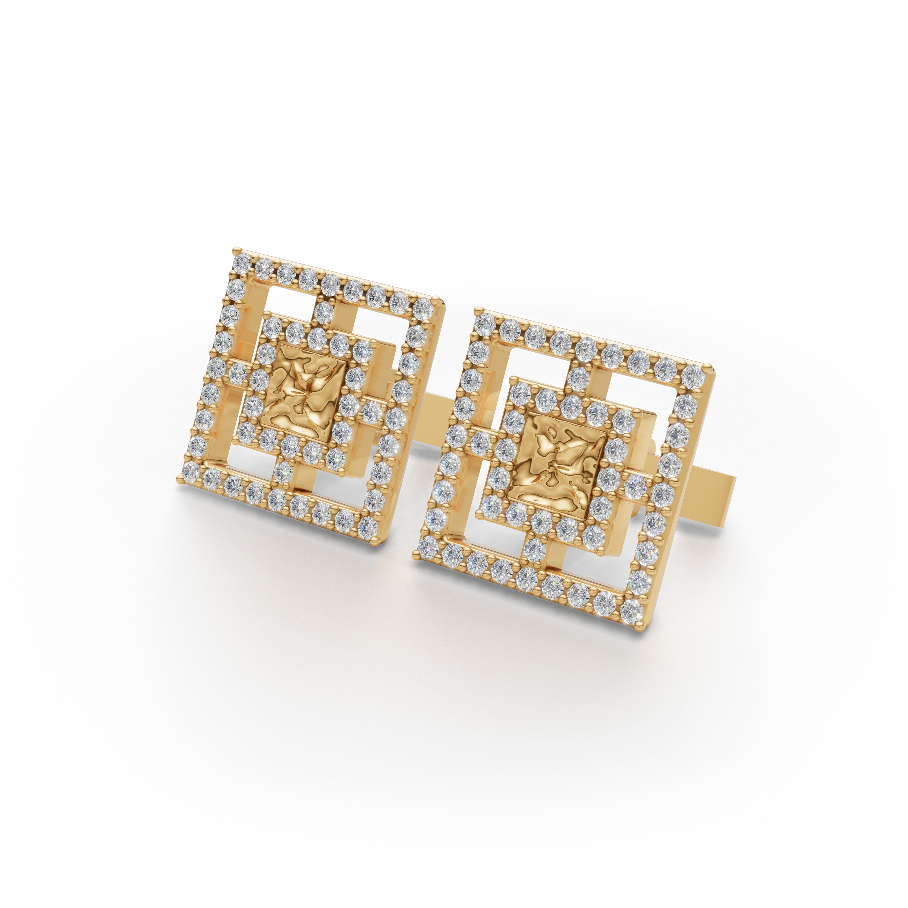 MCM Lab Diamond Pavé 'Breeze Block' Cufflinks