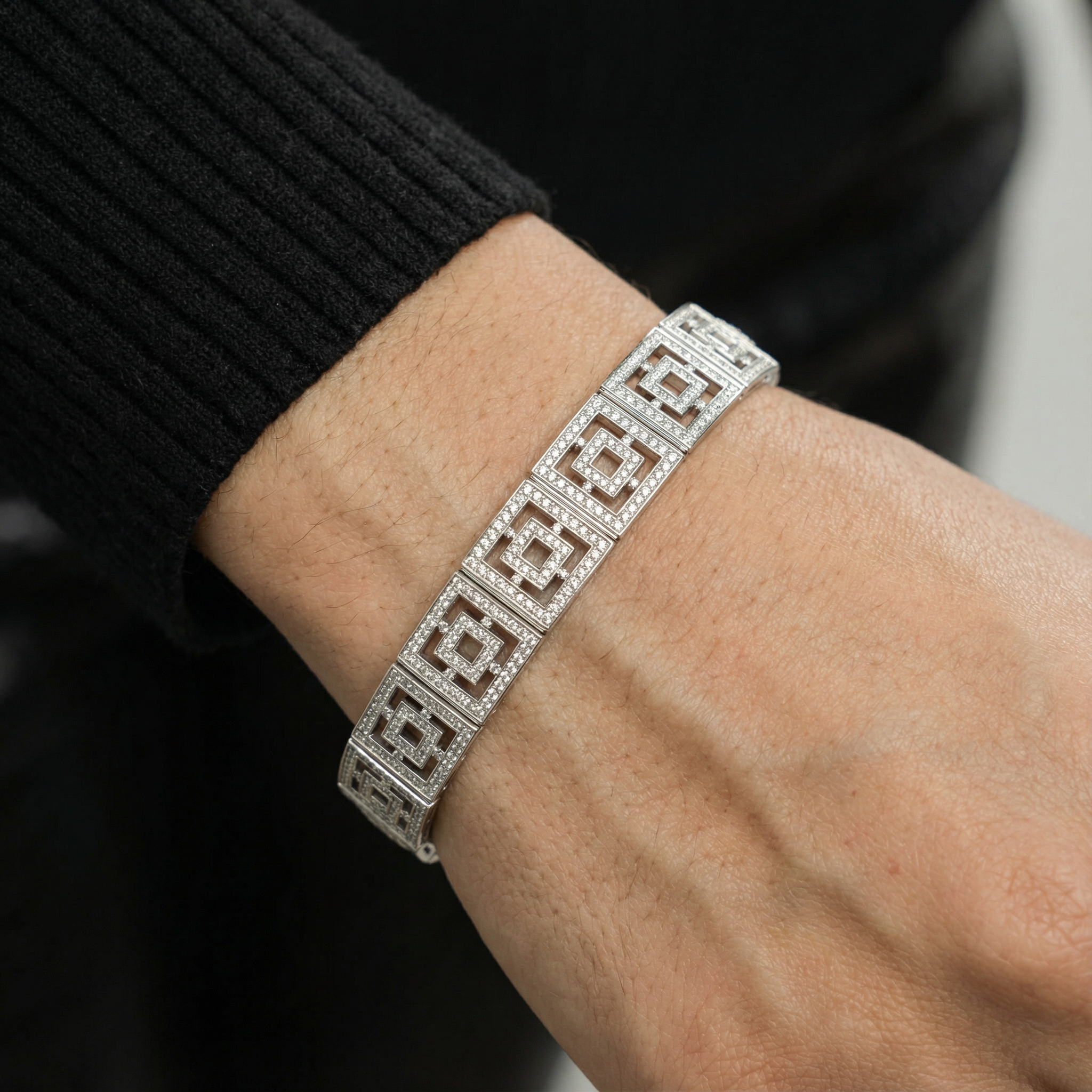 MCM Brite-set Lab Diamond Pavé 'Breeze Block' Bracelet