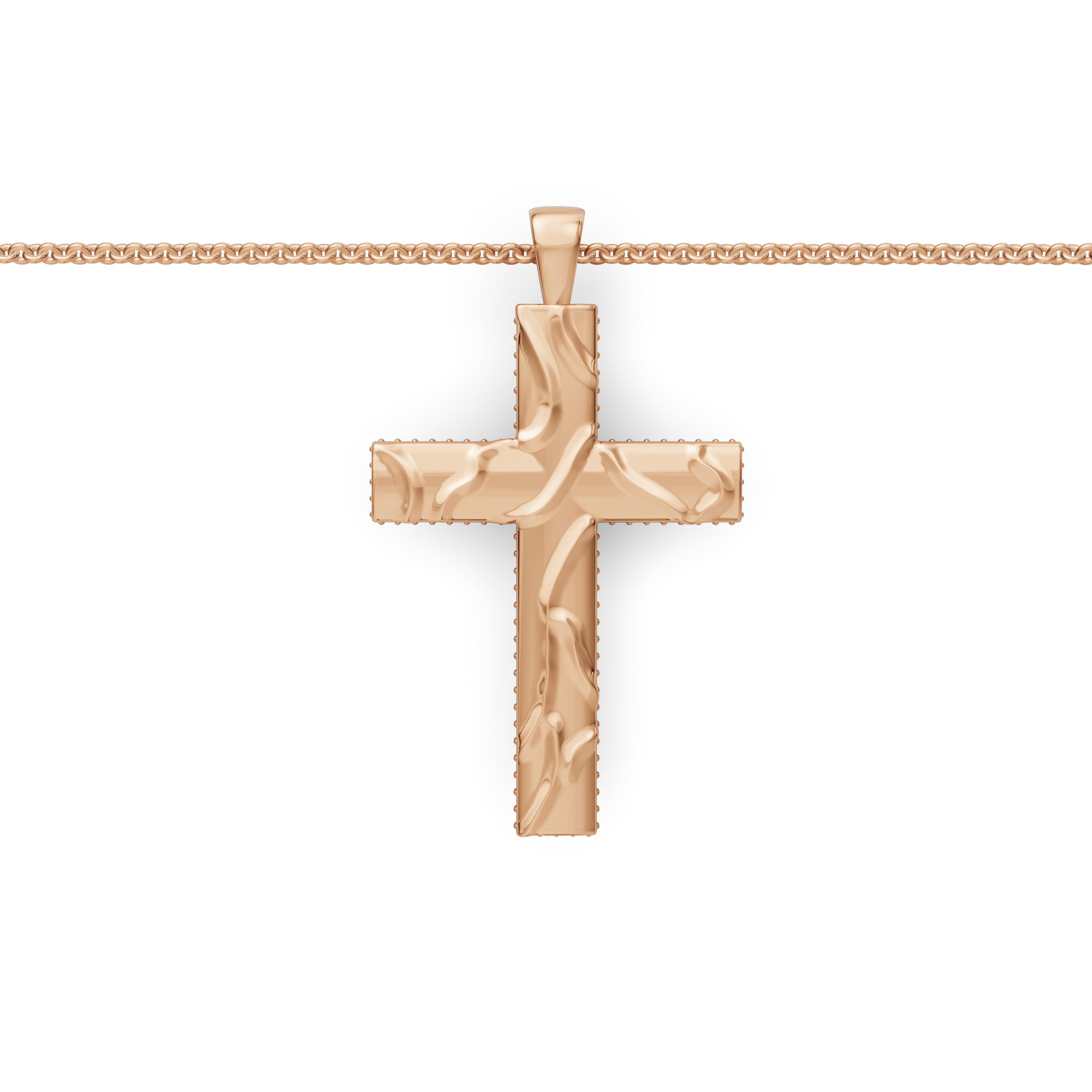 MCM Brite-set Lab Diamond Pavé 'Sand Wave' Cross Pendant Necklace