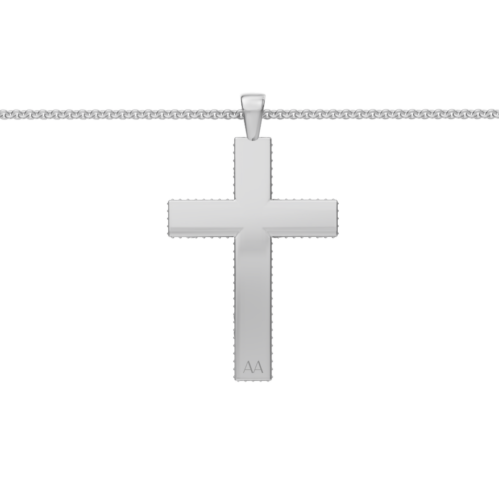 MCM Brite-set Lab Diamond Pavé 'Sand Wave' Cross Pendant Necklace