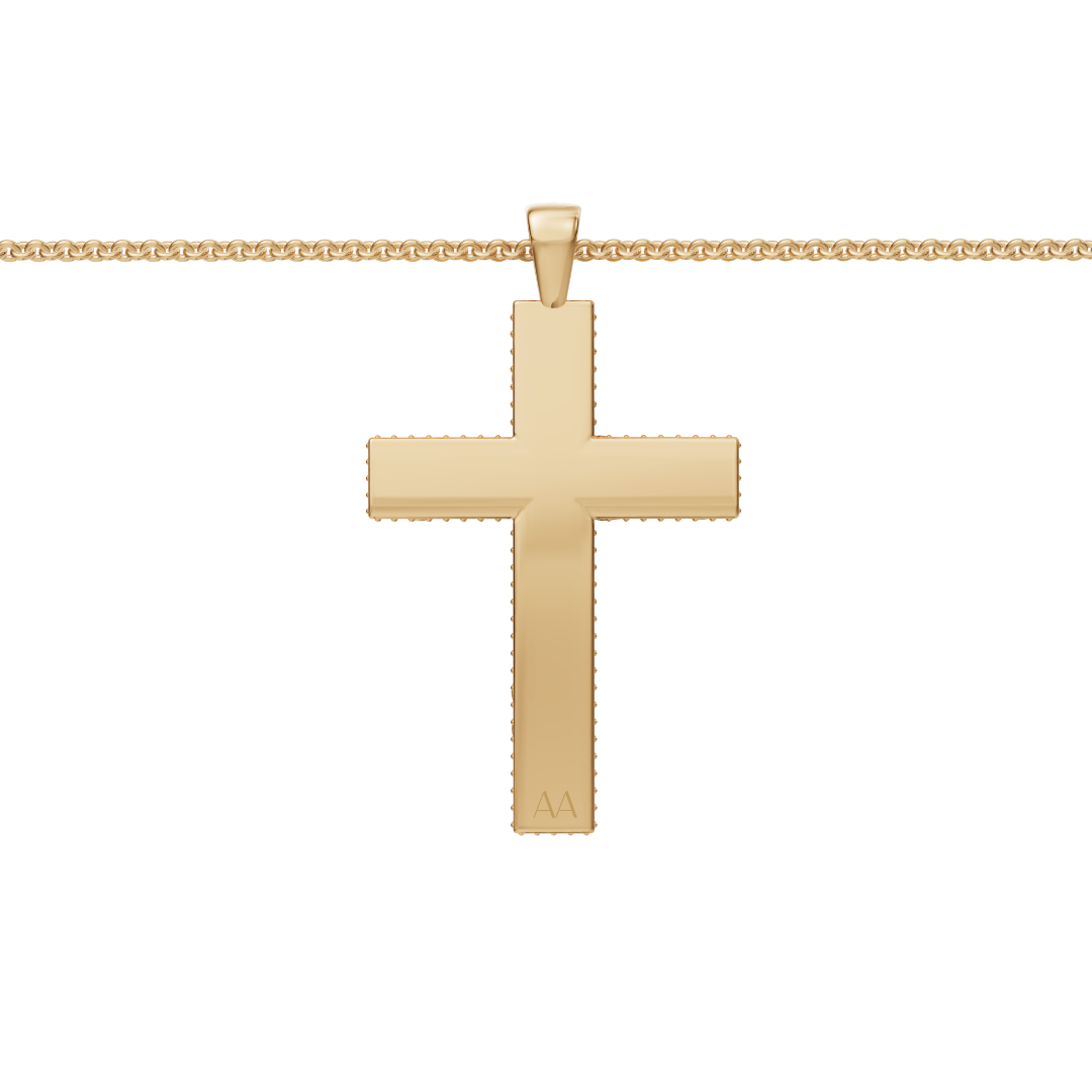 MCM Brite-set Lab Diamond Pavé 'Sand Wave' Cross Pendant Necklace