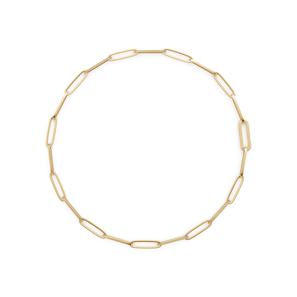'Diana' Fancy Champagne Natural Diamond Pavé & High Polish, Semi-set Large Link Necklace
