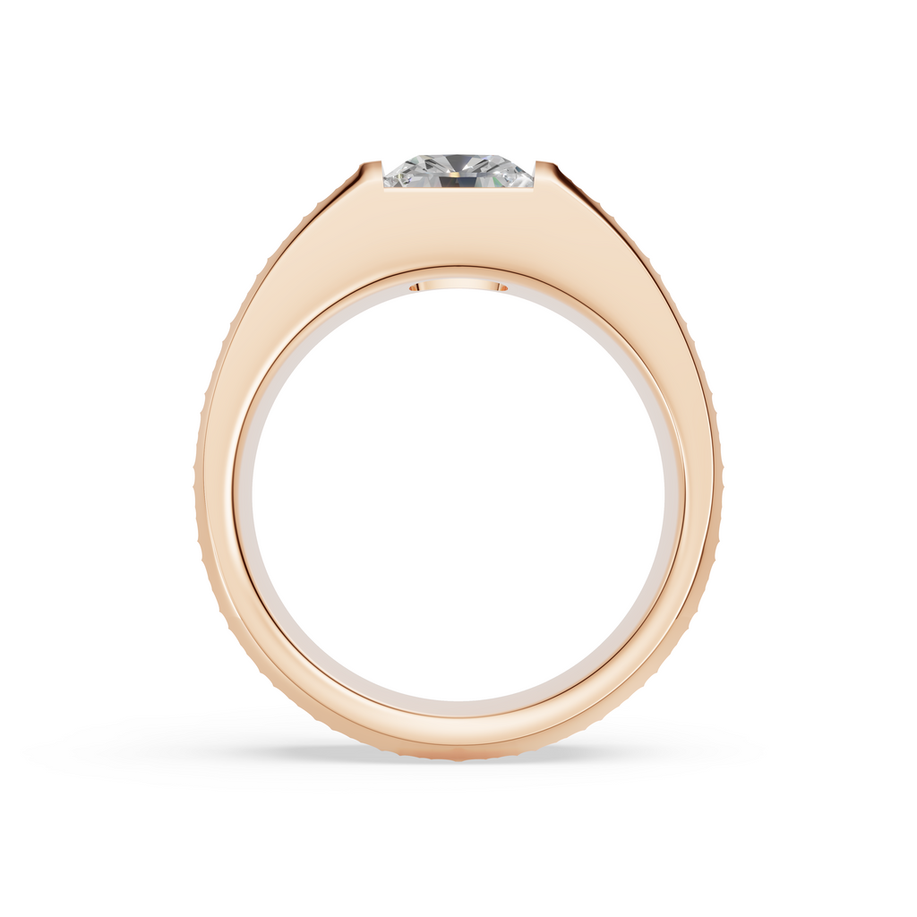 'Baxter' Semi Bezel-Set 2.00+ Carats Cushion Cut Lab Diamond and 18K Yellow Gold ring