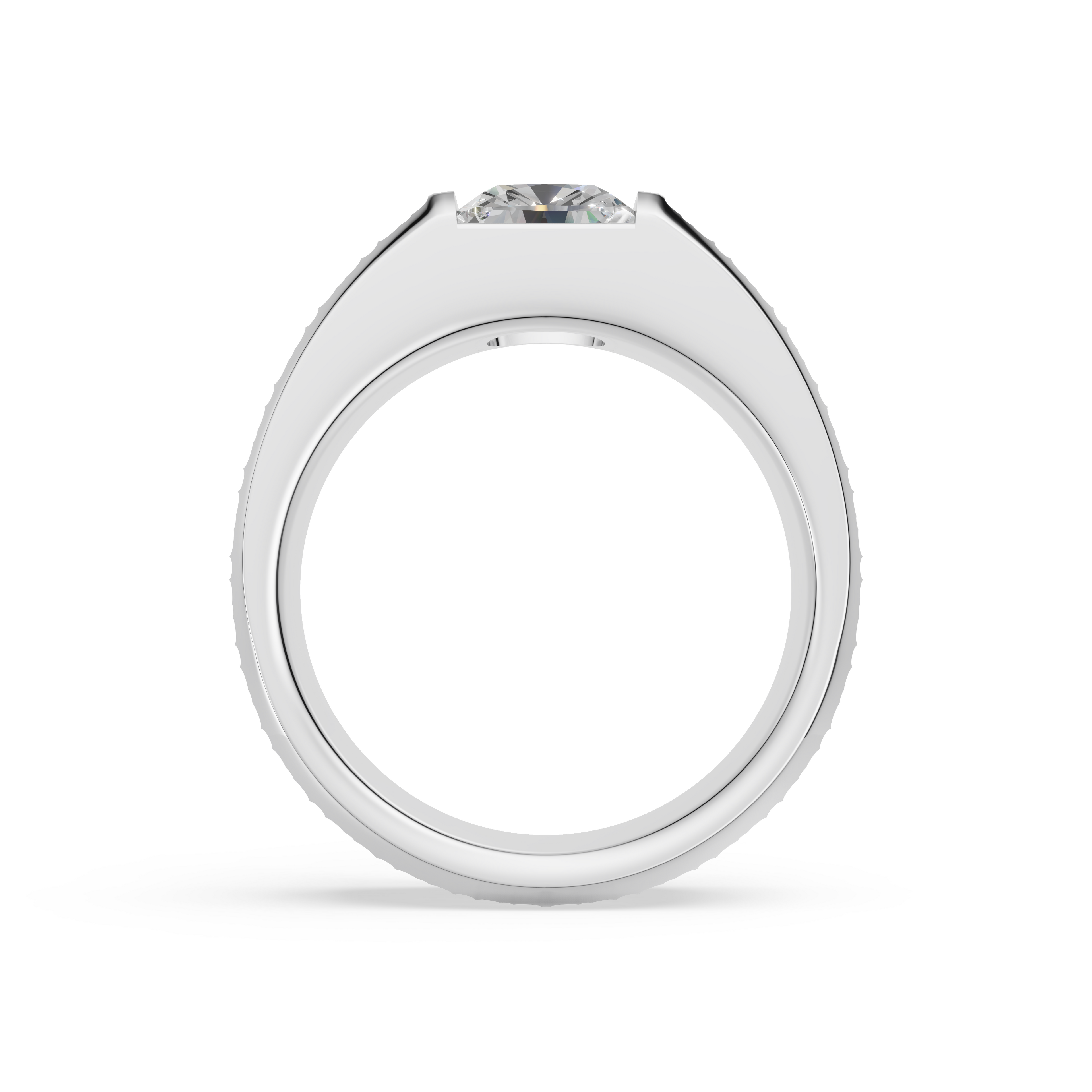 'Baxter' Semi Bezel-Set 2.00+ Carats Cushion Cut Lab Diamond and 18K Yellow Gold ring