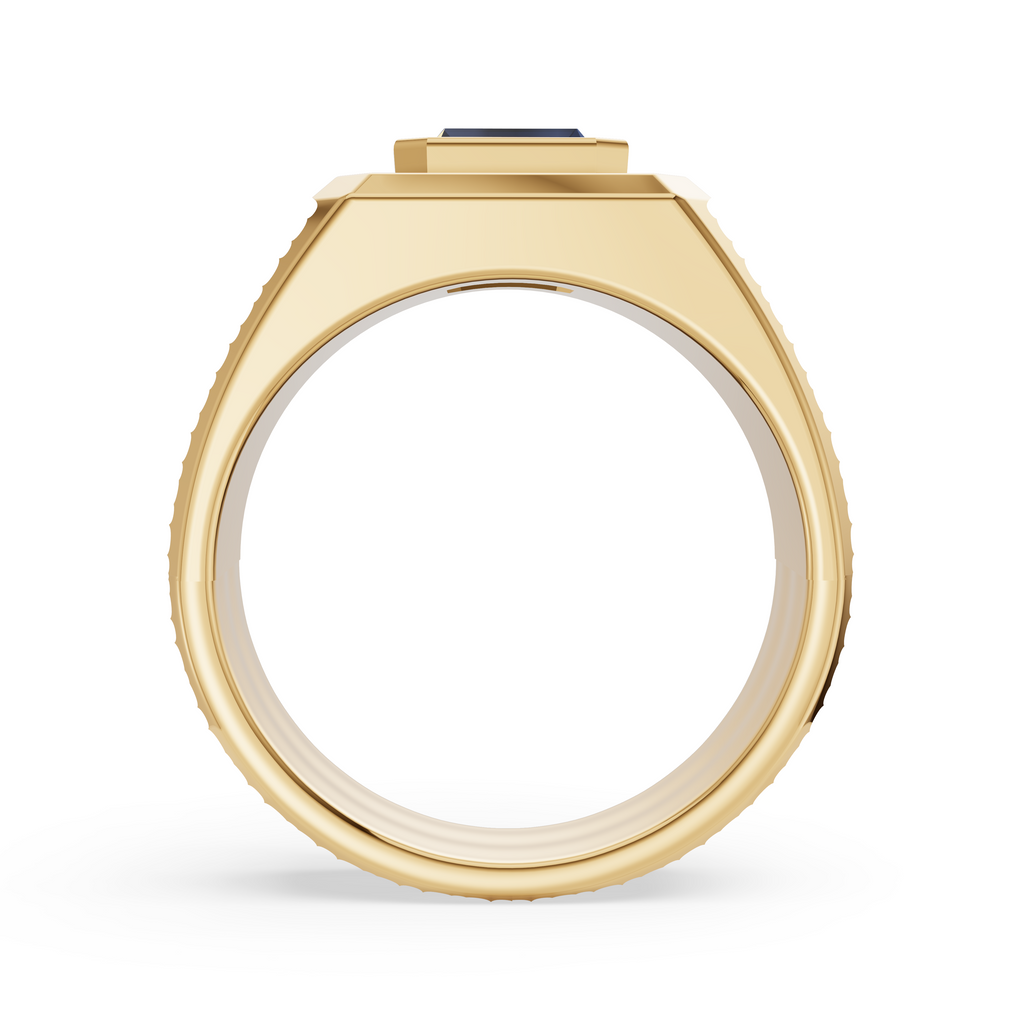 'Blakey' 1.50 Carat Radiant Cut Blue Sapphire & Lab Diamond pavé ring