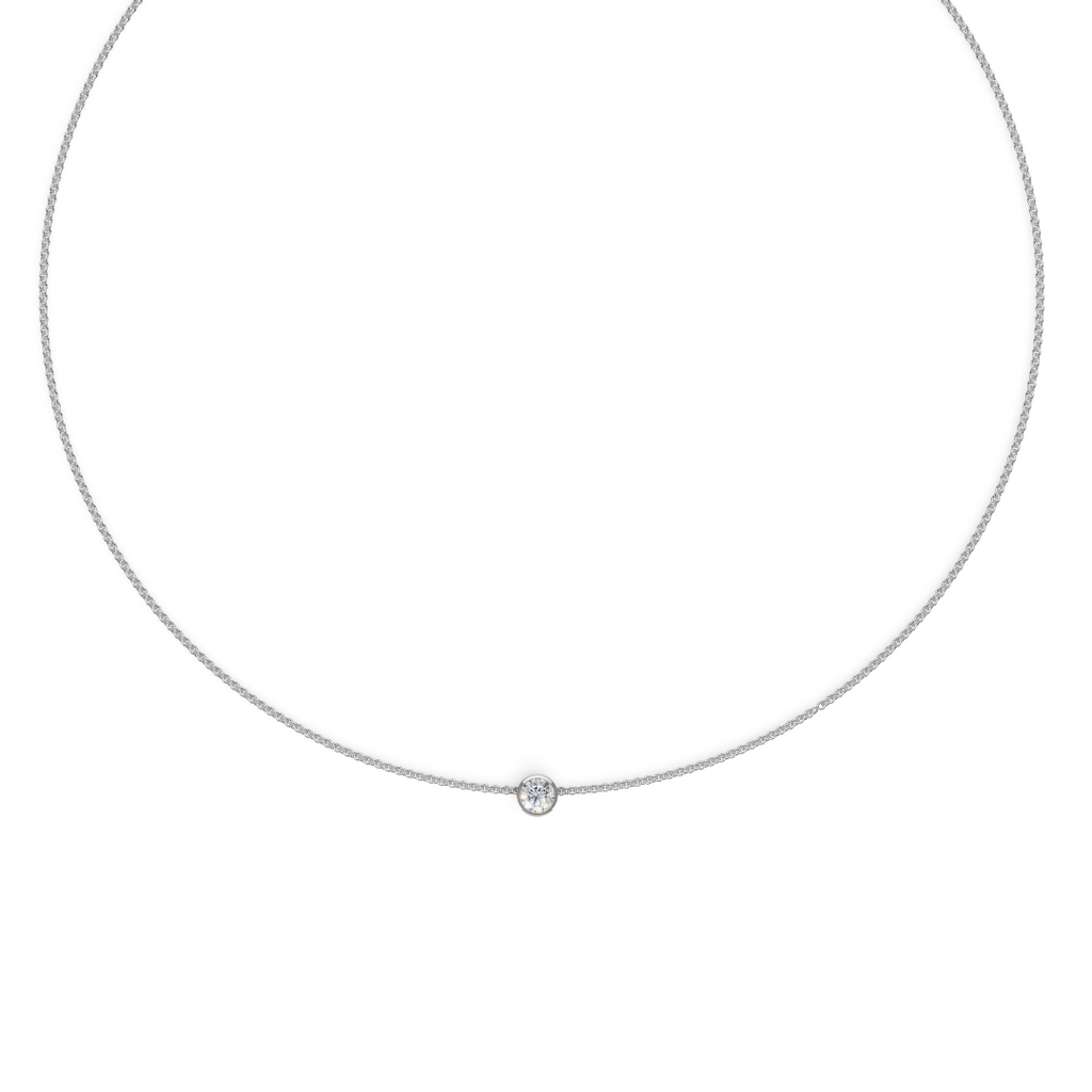 'Baker' Semi Bezel-Set, 0.50 TCW Lab Diamond Pendant Necklace