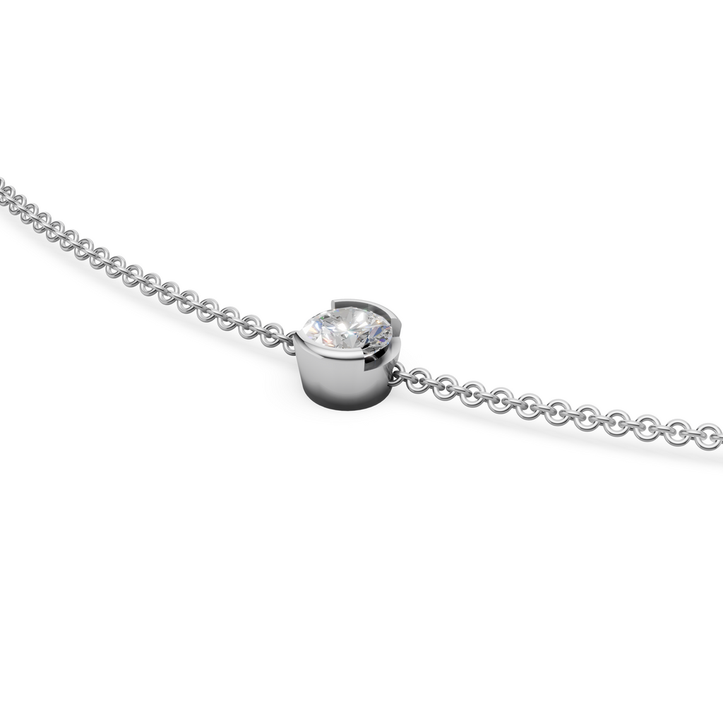 'Baker' Semi Bezel-Set, 0.50 TCW Lab Diamond Pendant Necklace