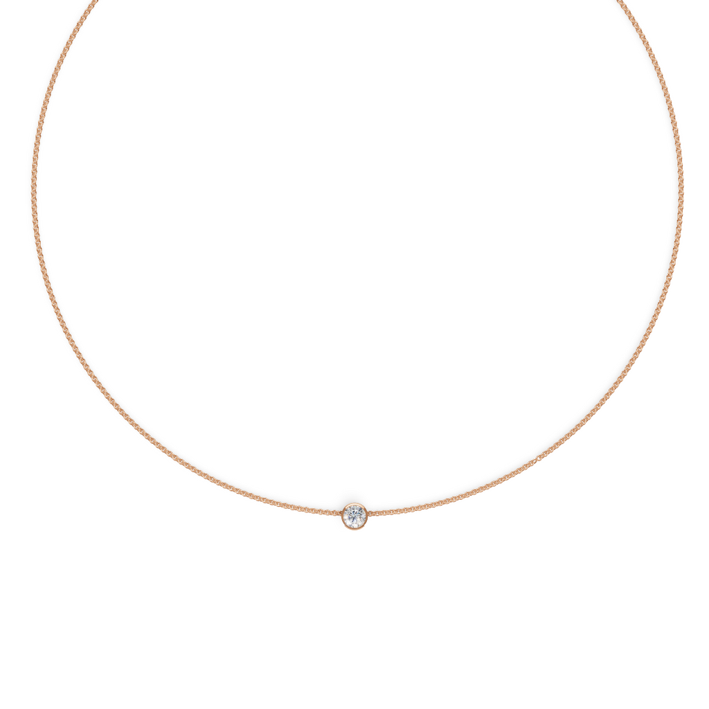 'Baker' Semi Bezel-Set, 0.50 TCW Lab Diamond Pendant Necklace