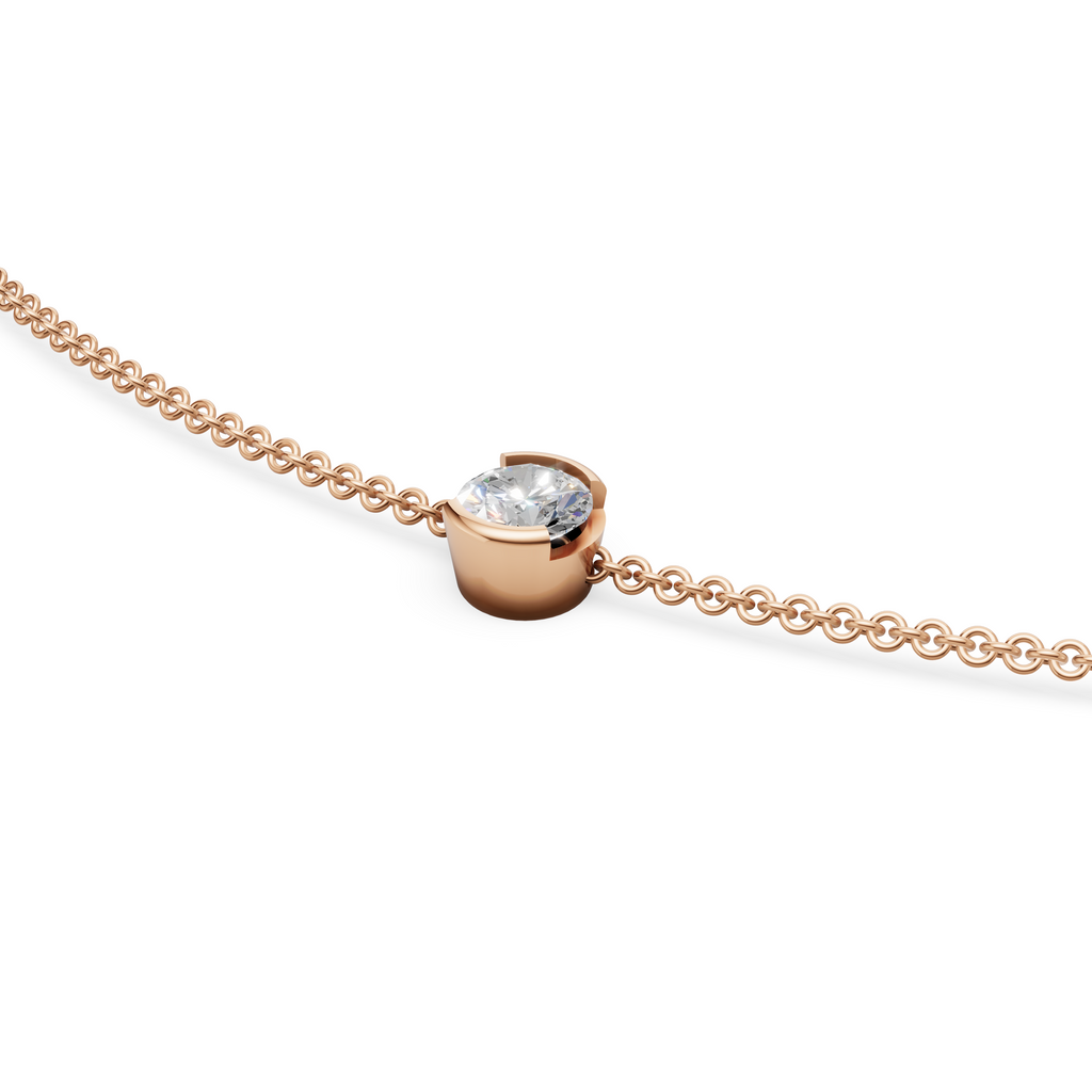 'Baker' Semi Bezel-Set, 0.50 TCW Lab Diamond Pendant Necklace