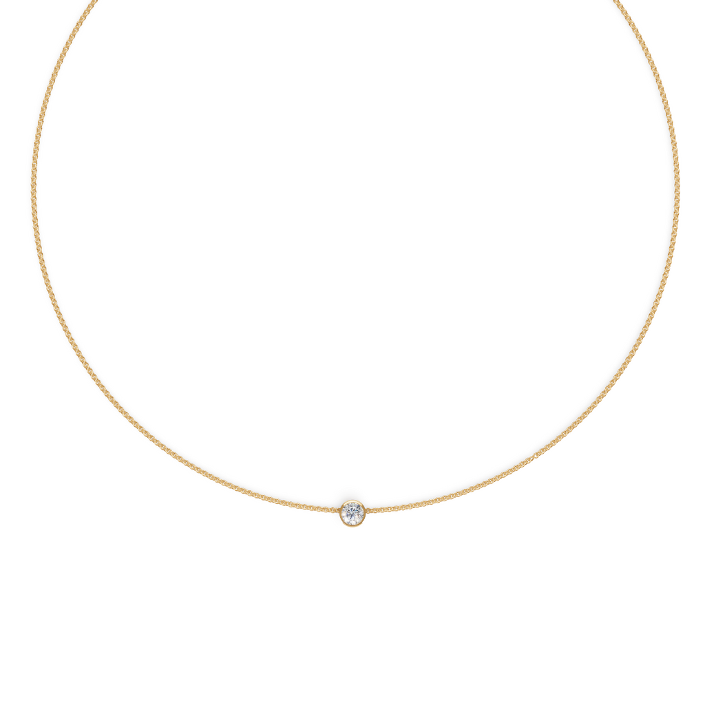 'Baker' Semi Bezel-Set, 0.50 TCW Lab Diamond Pendant Necklace