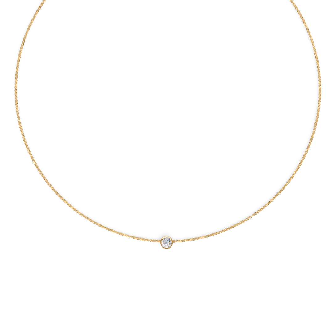 'Baker' Semi Bezel-Set, 0.50 TCW Lab Diamond Pendant Necklace
