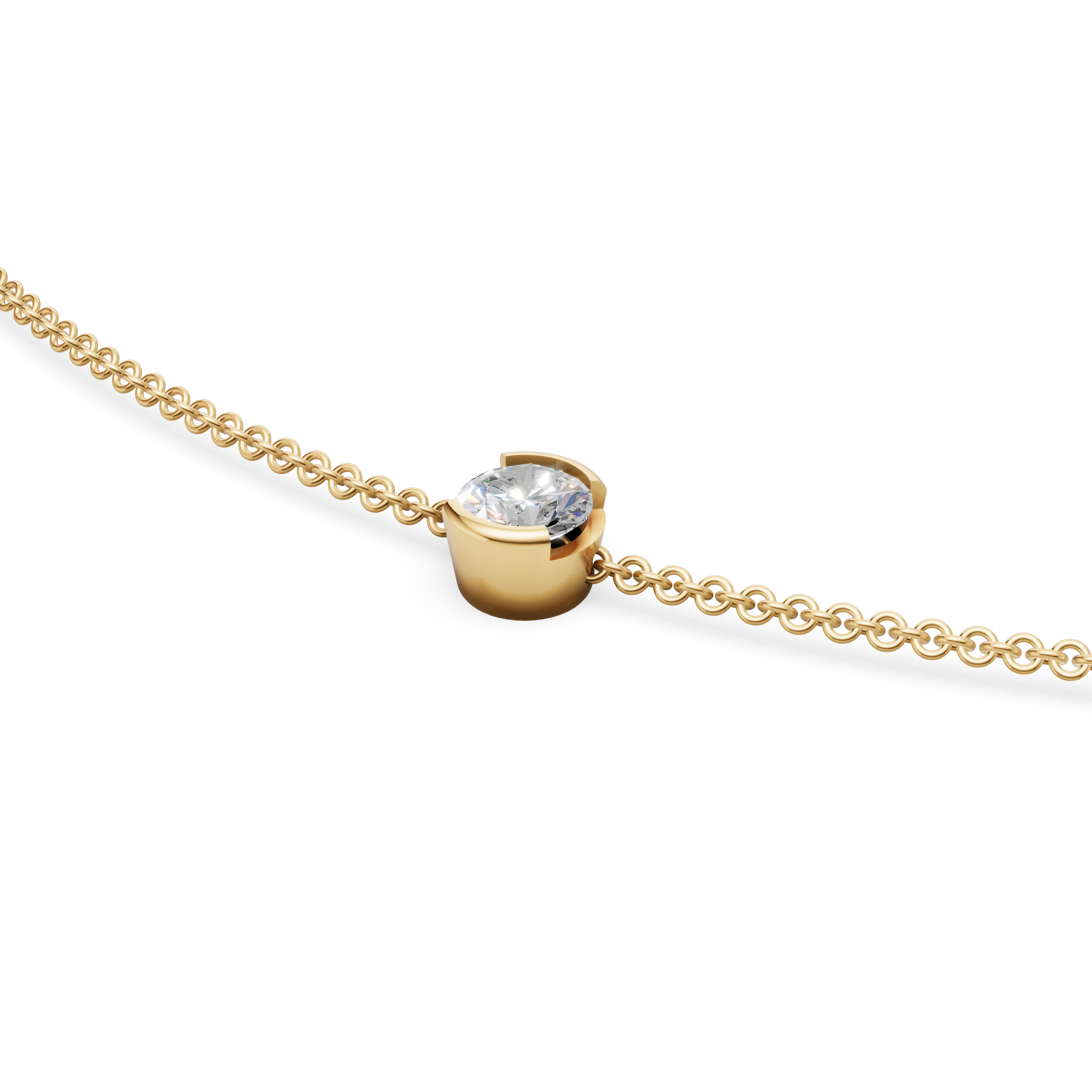 'Baker' Semi Bezel-Set, 0.50 TCW Lab Diamond Pendant Necklace