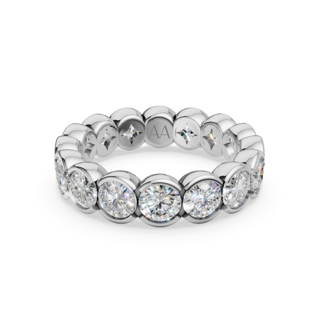 'Parker' Semi Bezel-Set 5.60 TCW Round Brilliant Cut Lab Diamond Eternity Band (35 points)