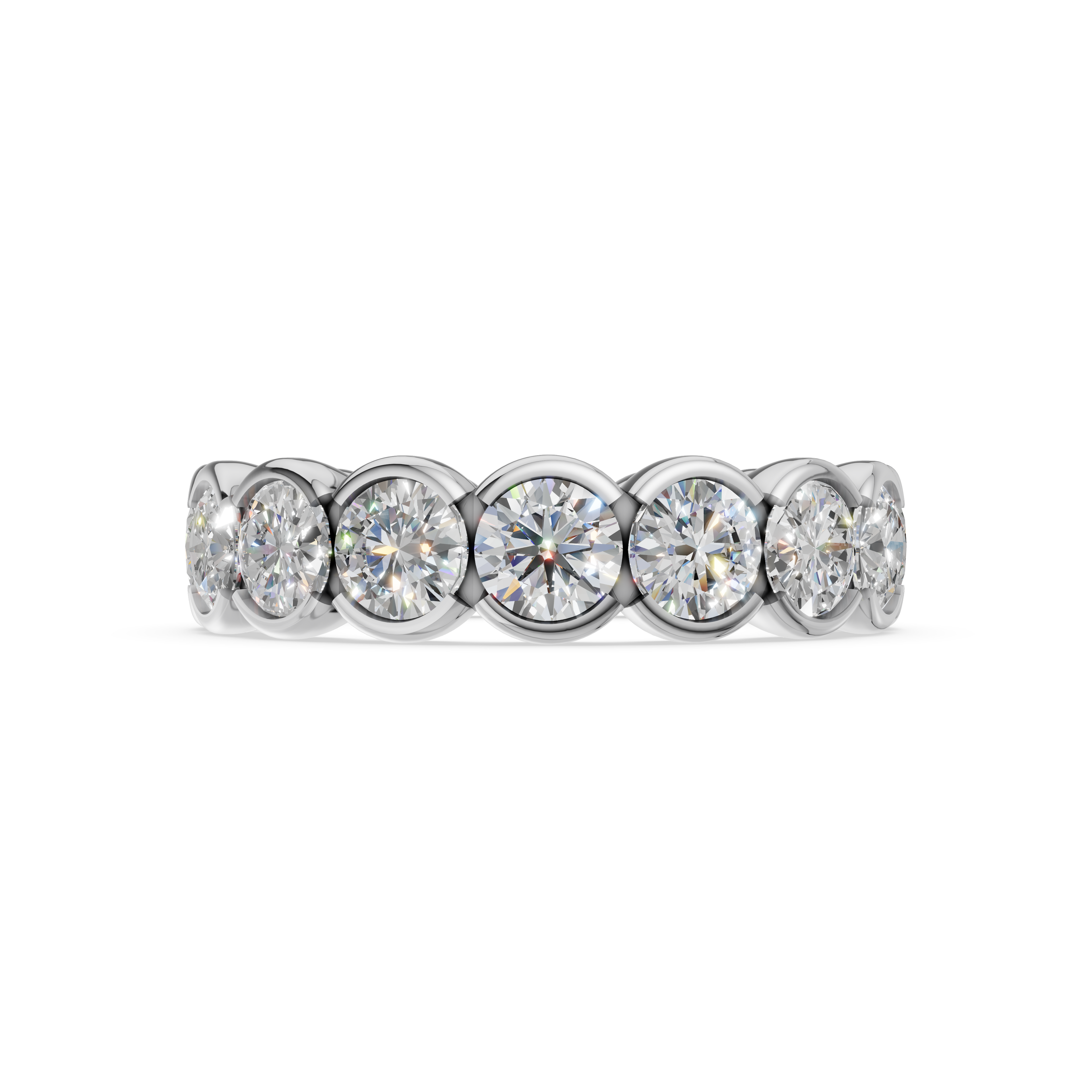 'Parker' Semi Bezel-Set 4.00 TCW Round Brilliant Cut Lab Diamond Eternity Band (25 points)