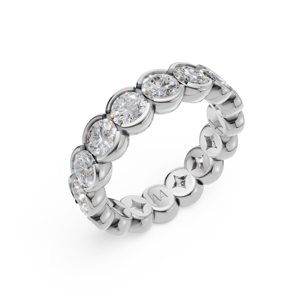 'Parker' Semi Bezel-Set 5.60 TCW Round Brilliant Cut Lab Diamond Eternity Band (35 points)