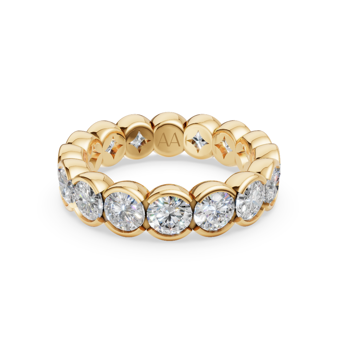 'Parker' Semi Bezel-Set 4.00 TCW Round Brilliant Cut Lab Diamond Eternity Band (25 points)