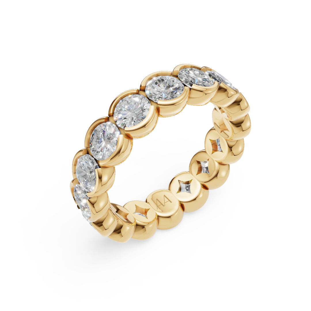 'Parker' Semi Bezel-Set 4.00 TCW Round Brilliant Cut Lab Diamond Eternity Band (25 points)