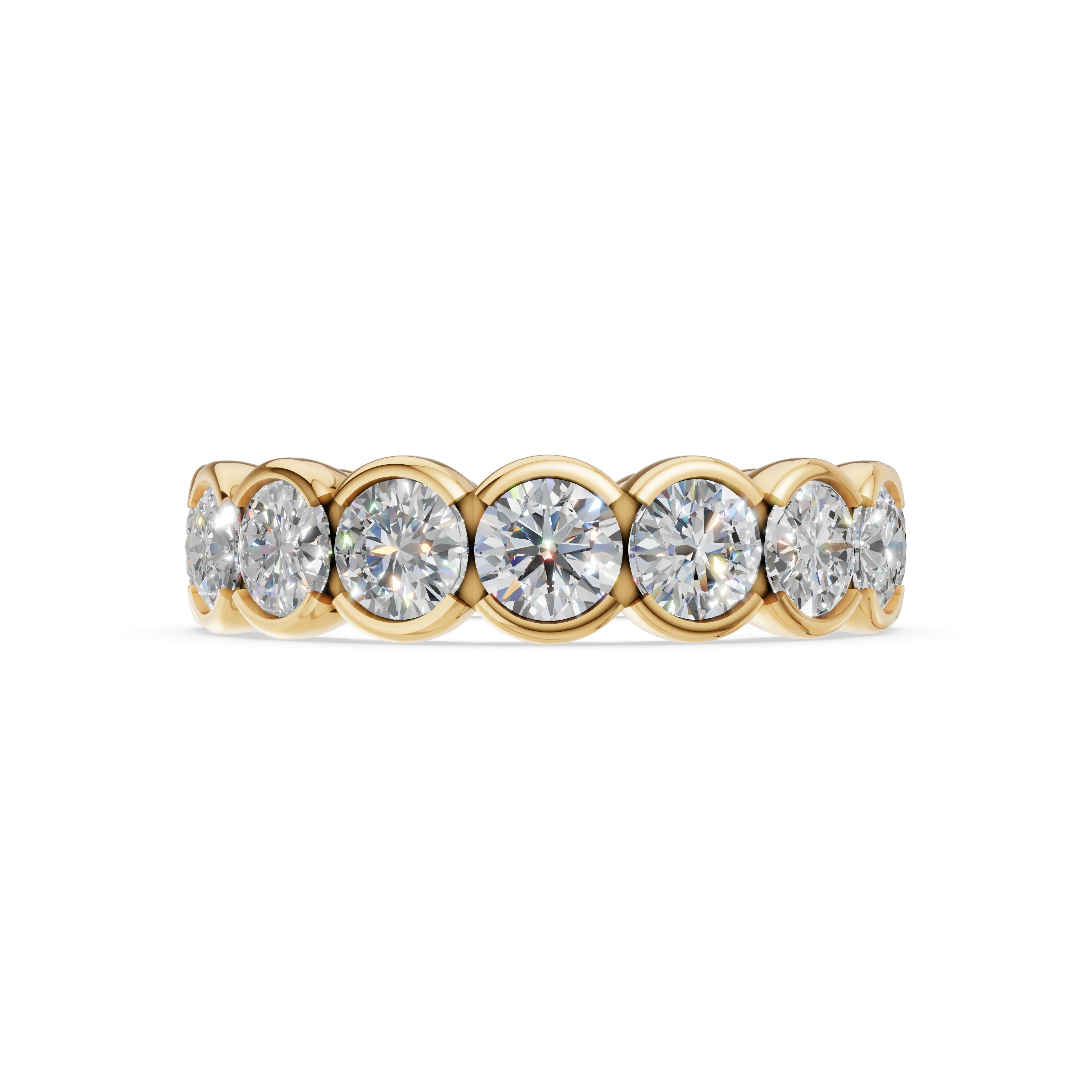 'Parker' Semi Bezel-Set 4.00 TCW Round Brilliant Cut Lab Diamond Eternity Band (25 points)