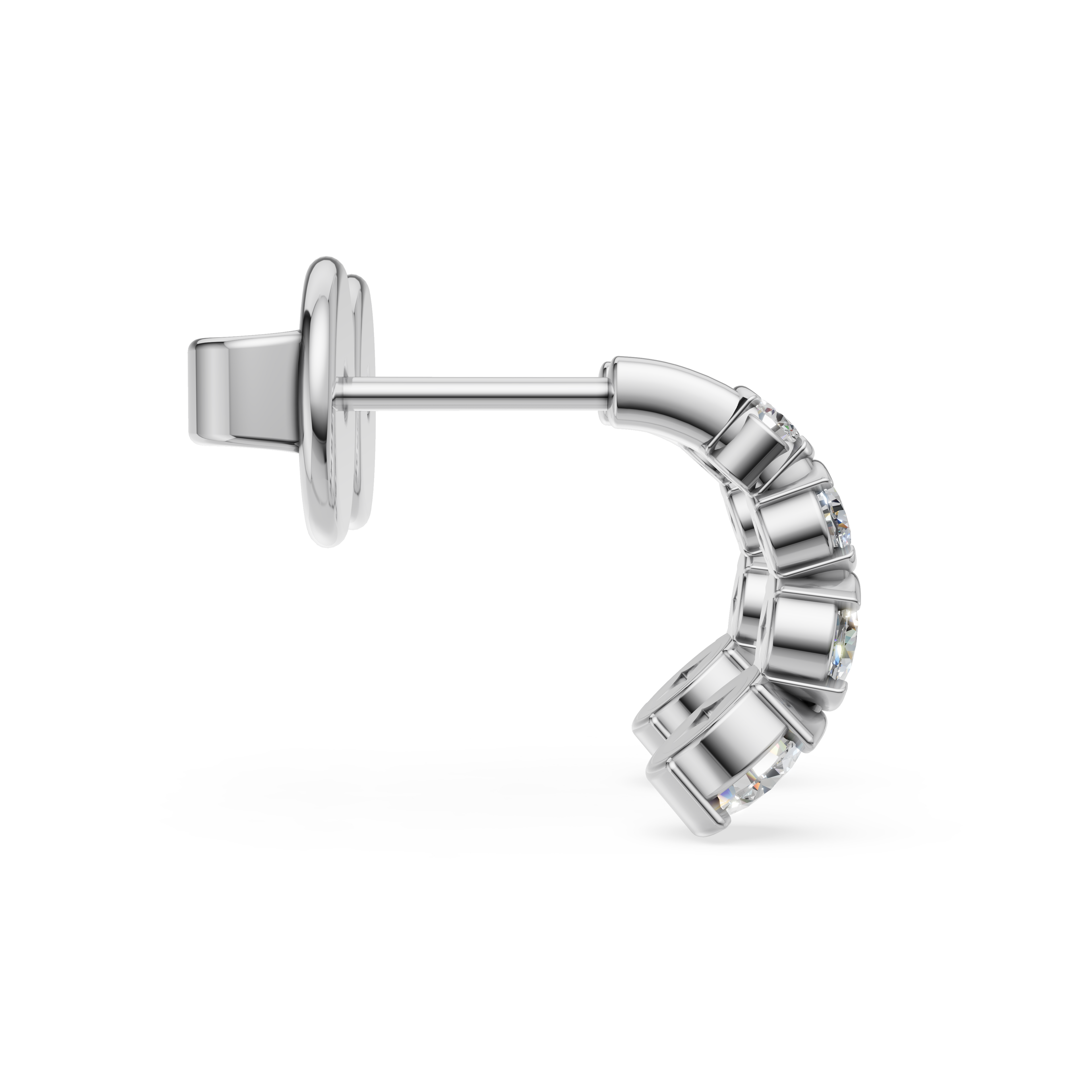 'Tjader II' Semi Bezel-Set 1.00 Total Carat Weight Graduated Round Brilliant Cut Lab Diamond Earrings