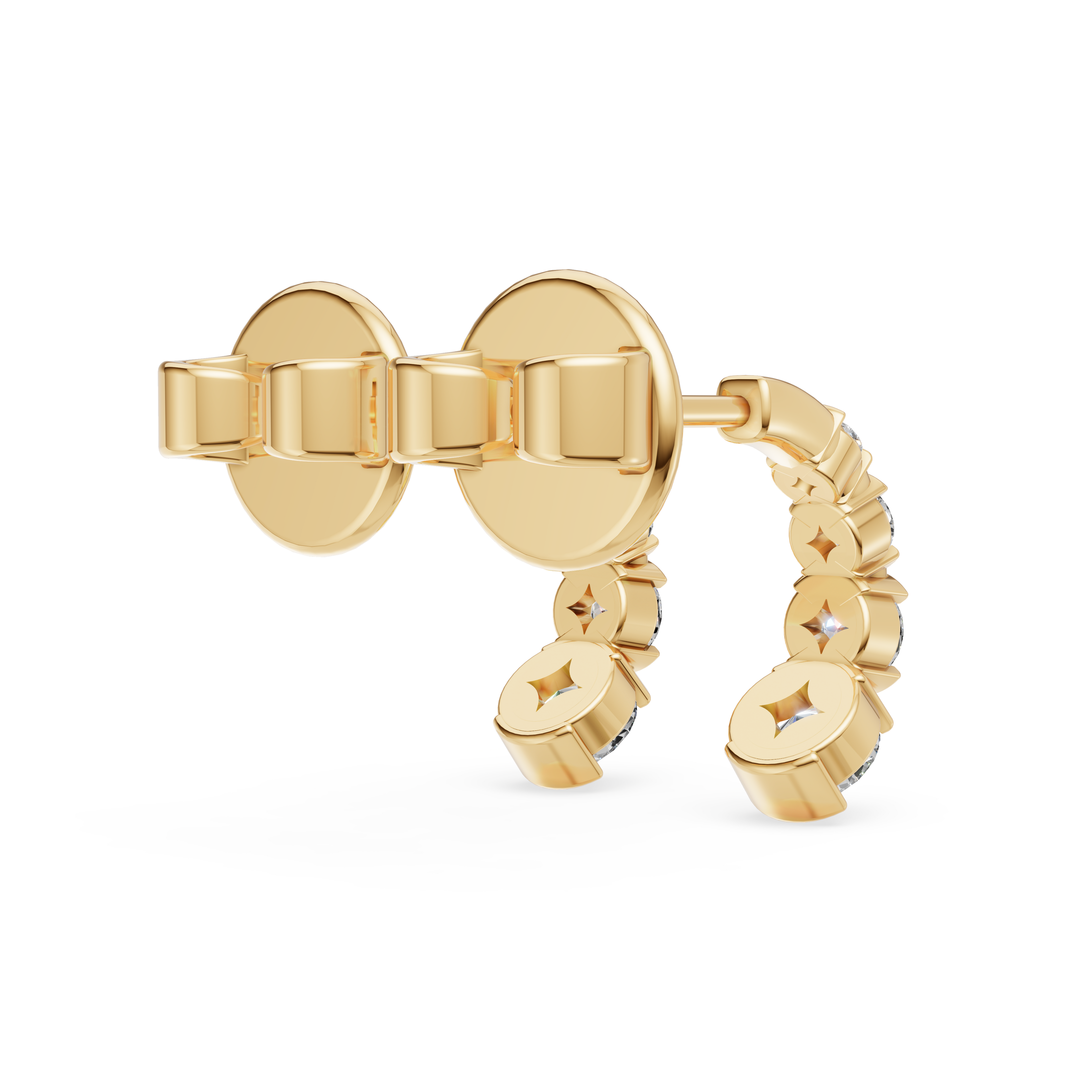 'Tjader II' Semi Bezel-Set 1.00 Total Carat Weight Graduated Round Brilliant Cut Lab Diamond Earrings