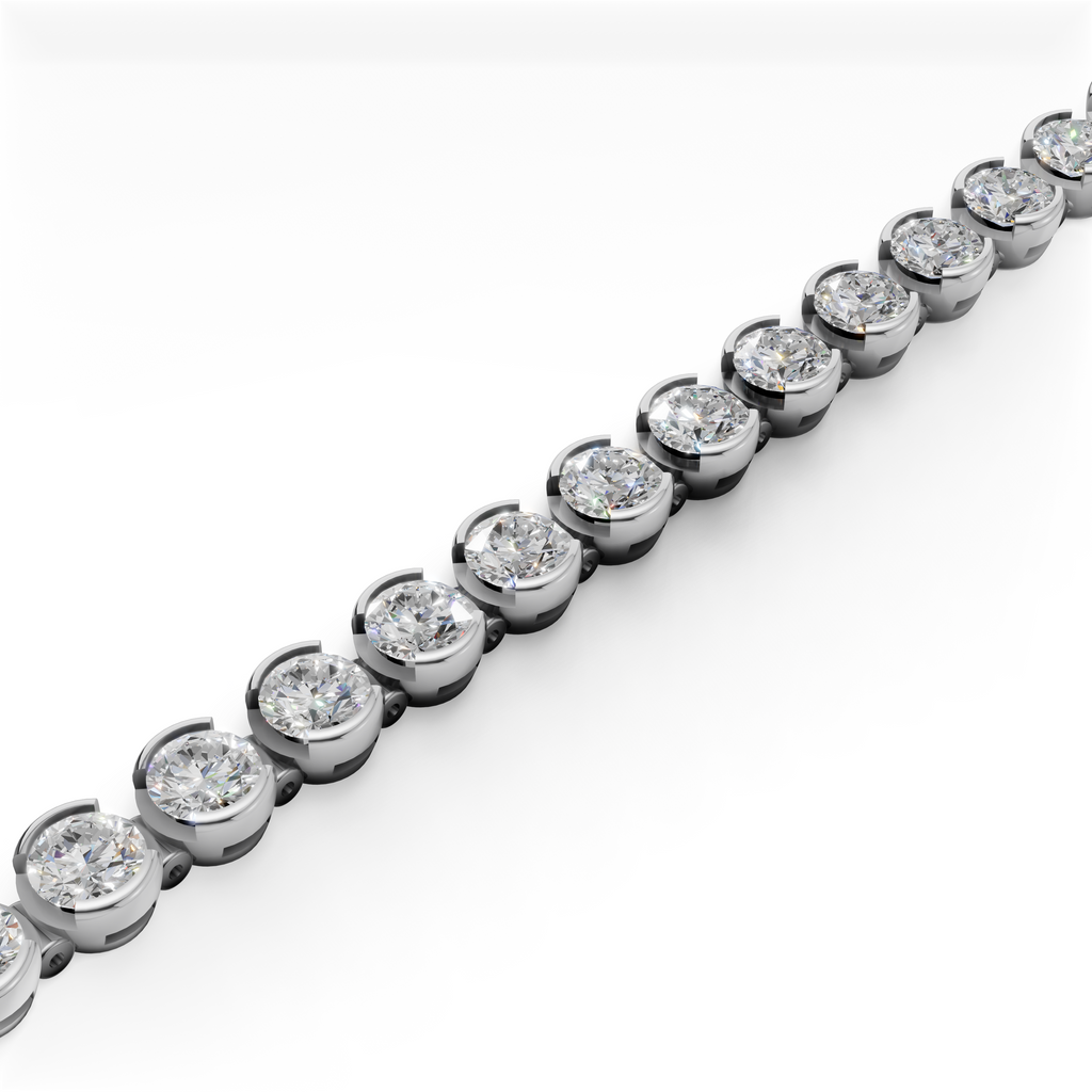 'Quincy' Semi Bezel-Set, 8.75 TCW Round Brilliant Cut Lab Diamond Bracelet
