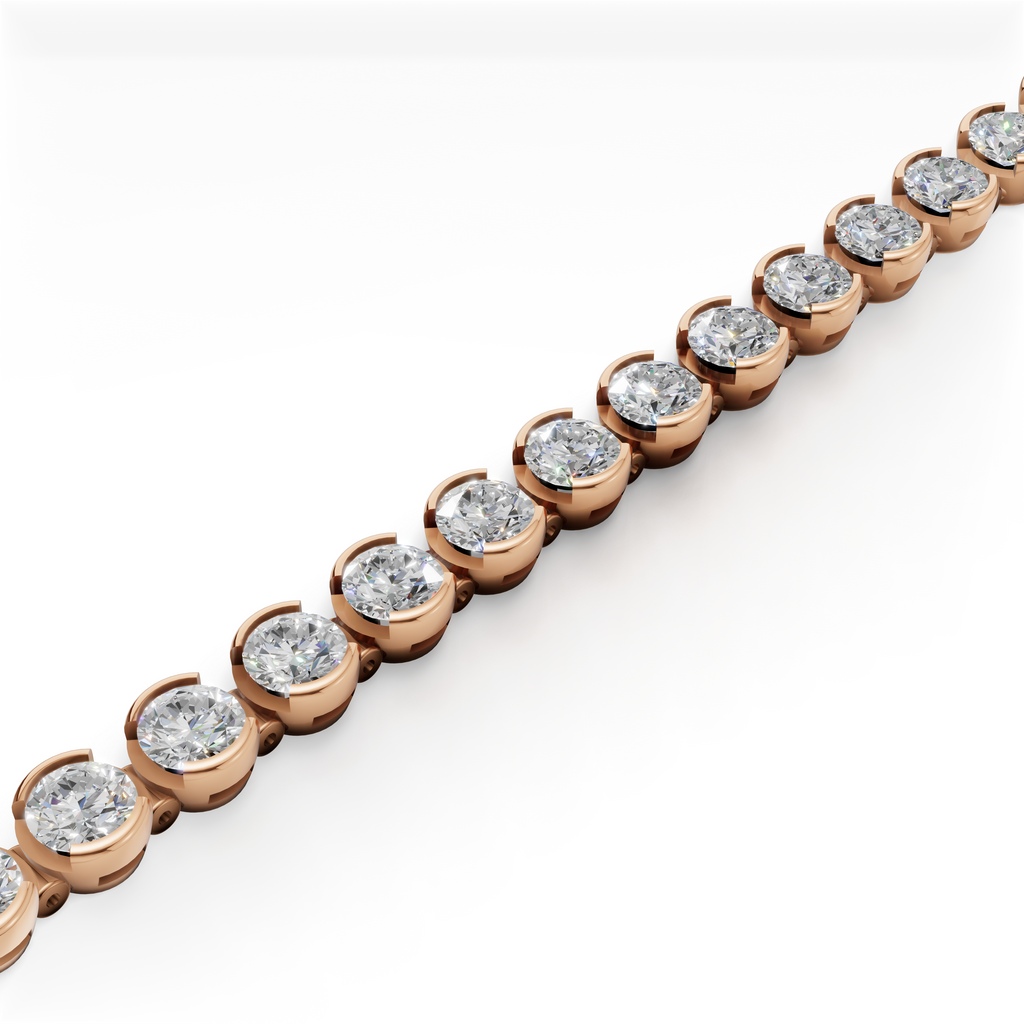 'Quincy' Semi Bezel-Set, 8.75 TCW Round Brilliant Cut Lab Diamond Bracelet