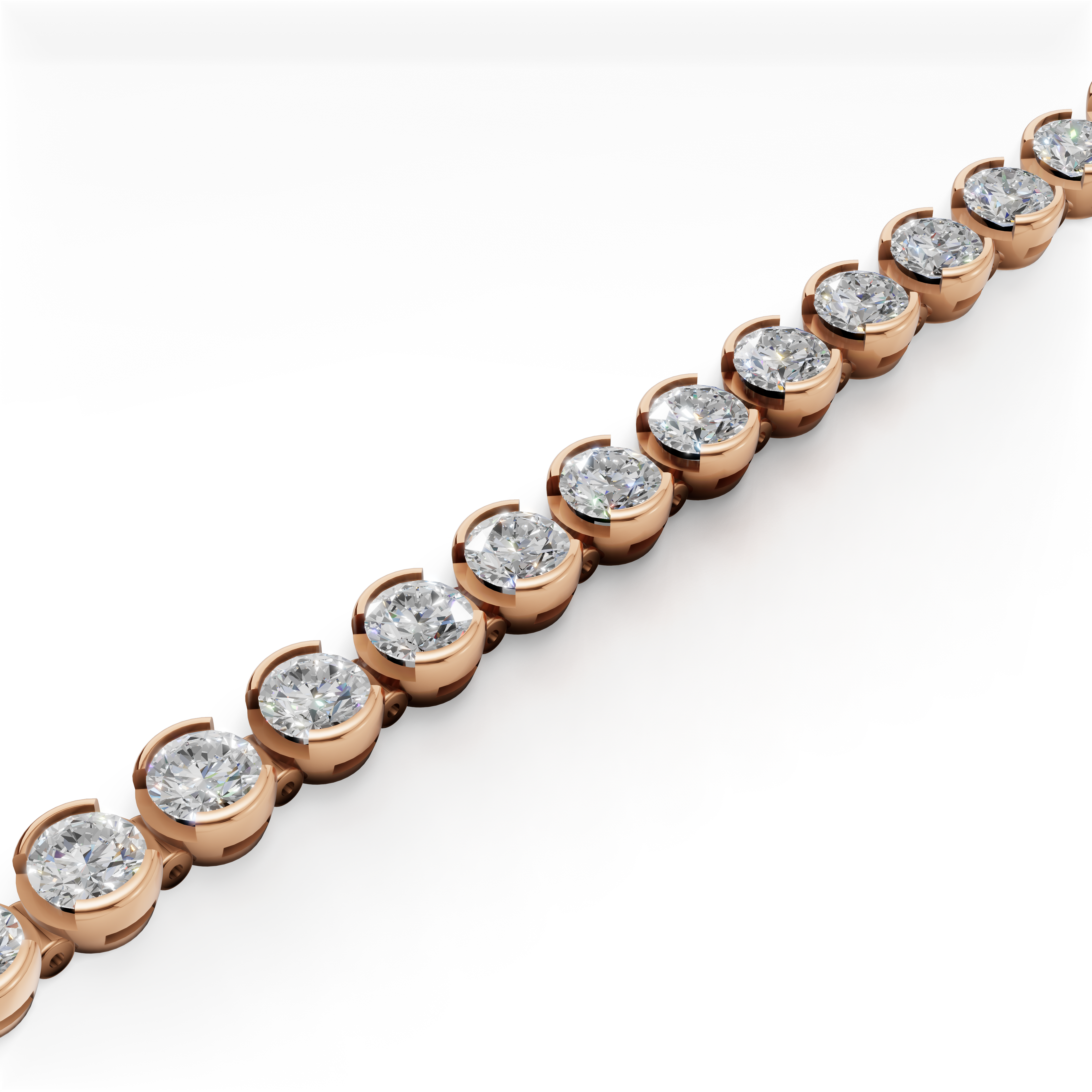 'Quincy' Semi Bezel-Set, 8.75 TCW Round Brilliant Cut Lab Diamond Bracelet