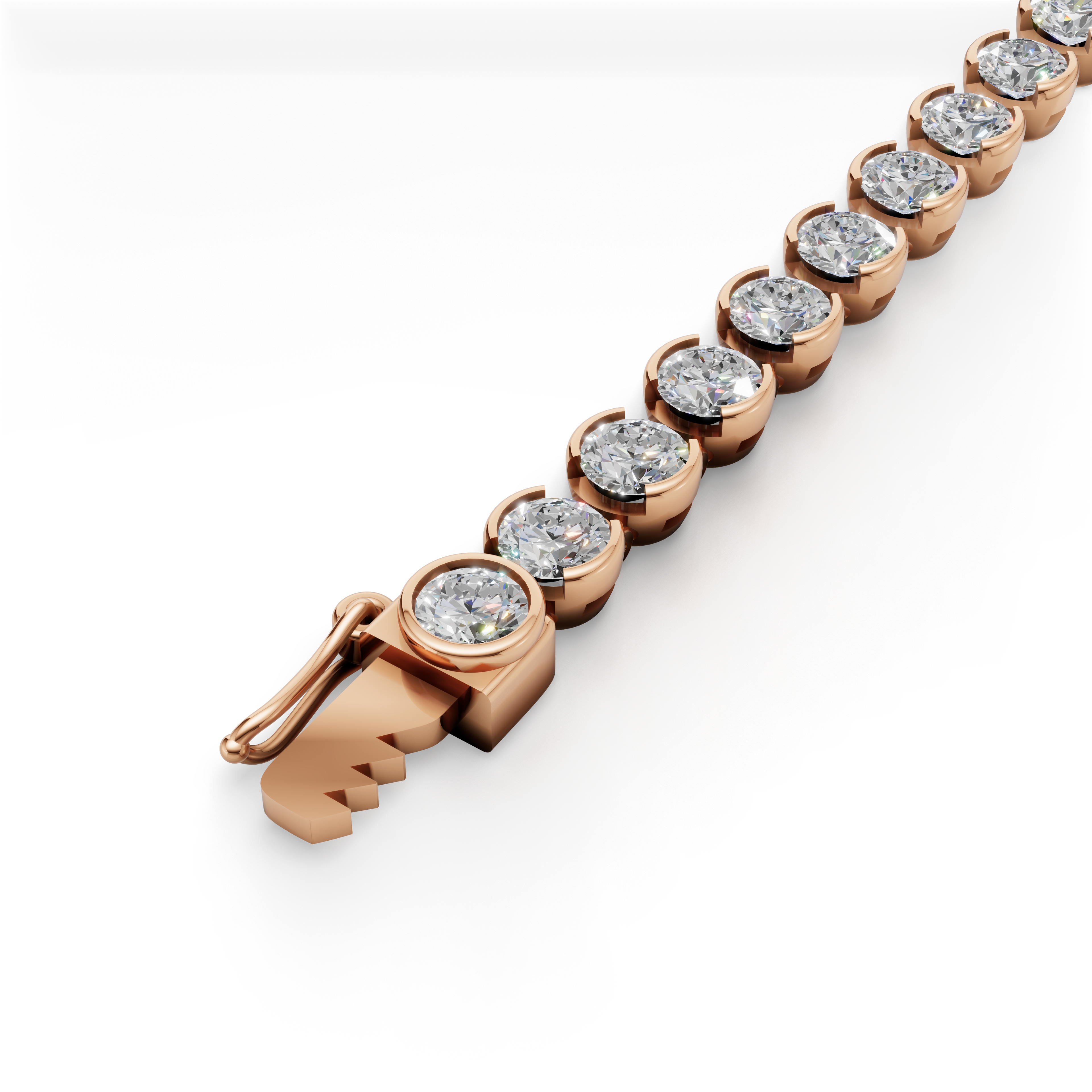 'Quincy' Semi Bezel-Set, 8.75 TCW Round Brilliant Cut Lab Diamond Bracelet