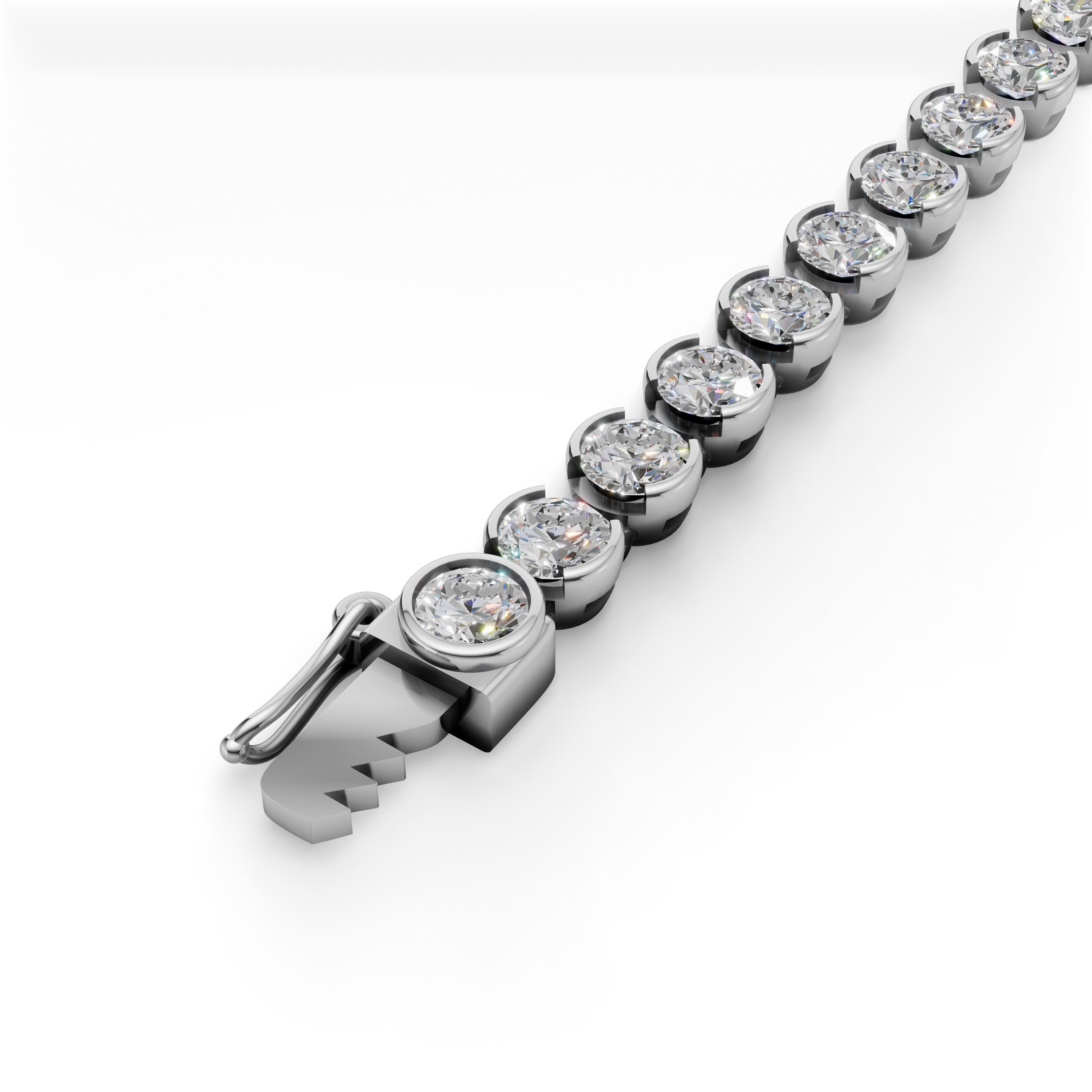 'Quincy' Semi Bezel-Set, 8.75 TCW Round Brilliant Cut Lab Diamond Bracelet