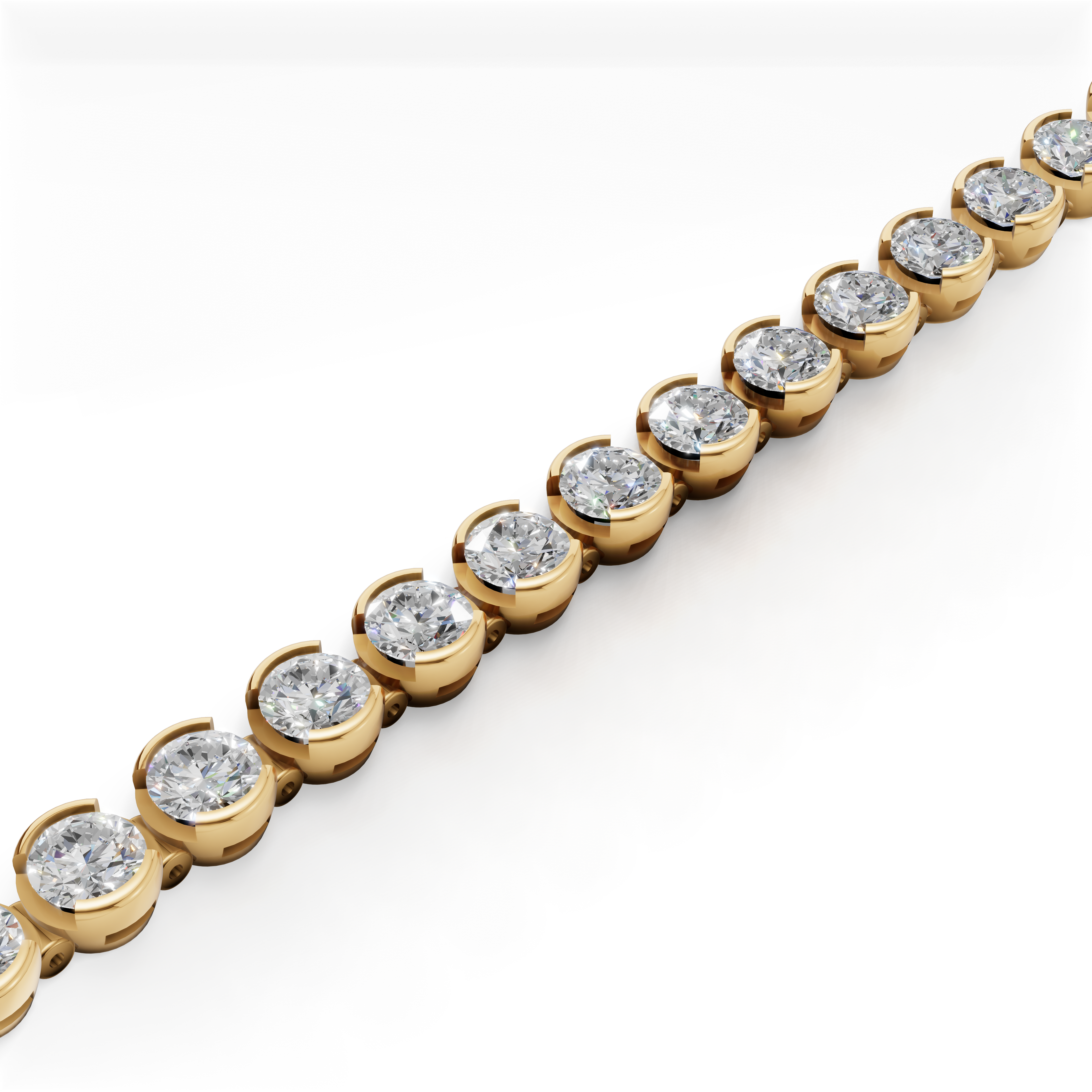 'Quincy' Semi Bezel-Set, 8.75 TCW Round Brilliant Cut Lab Diamond Bracelet