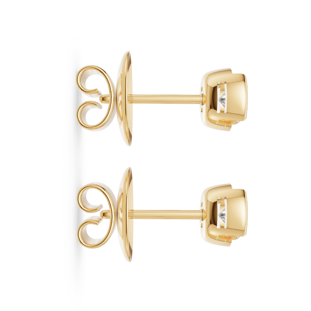 'Evans' Semi Bezel-Set Round Brilliant Cut Lab Diamond Stud Earrings