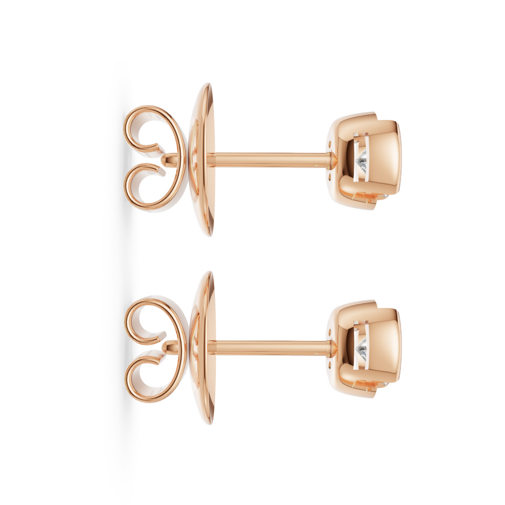 'Evans' Semi Bezel-Set Round Brilliant Cut Lab Diamond Stud Earrings