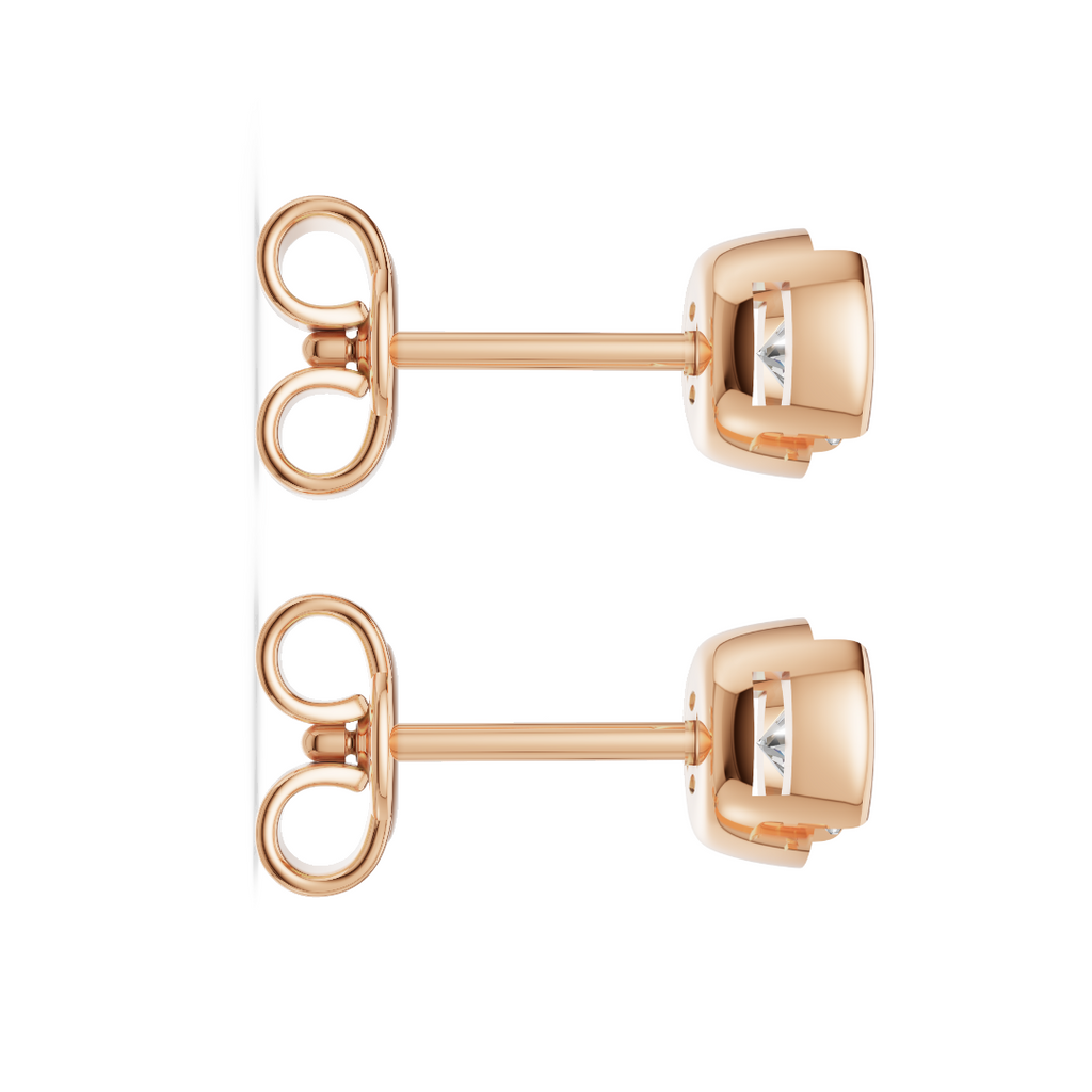 'Evans' Semi Bezel-Set Round Brilliant Cut Lab Diamond Stud Earrings