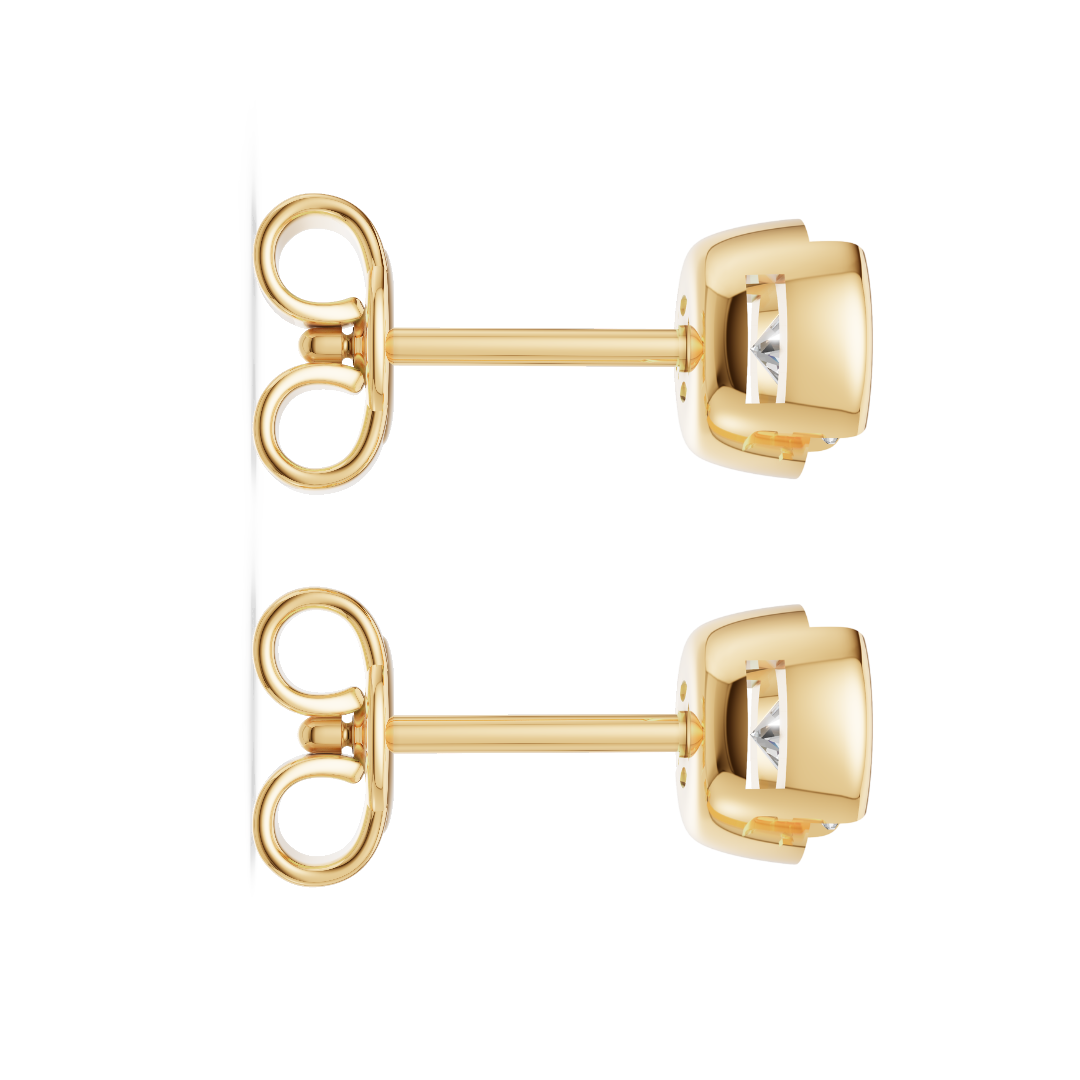 'Evans' Semi Bezel-Set Round Brilliant Cut Lab Diamond Stud Earrings