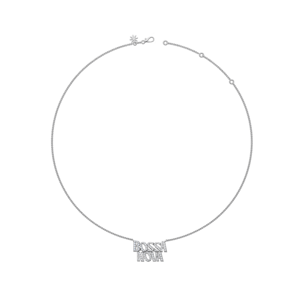 'Gilberto' Bossa Nova, Lab Diamond Pavé Pendant Necklace