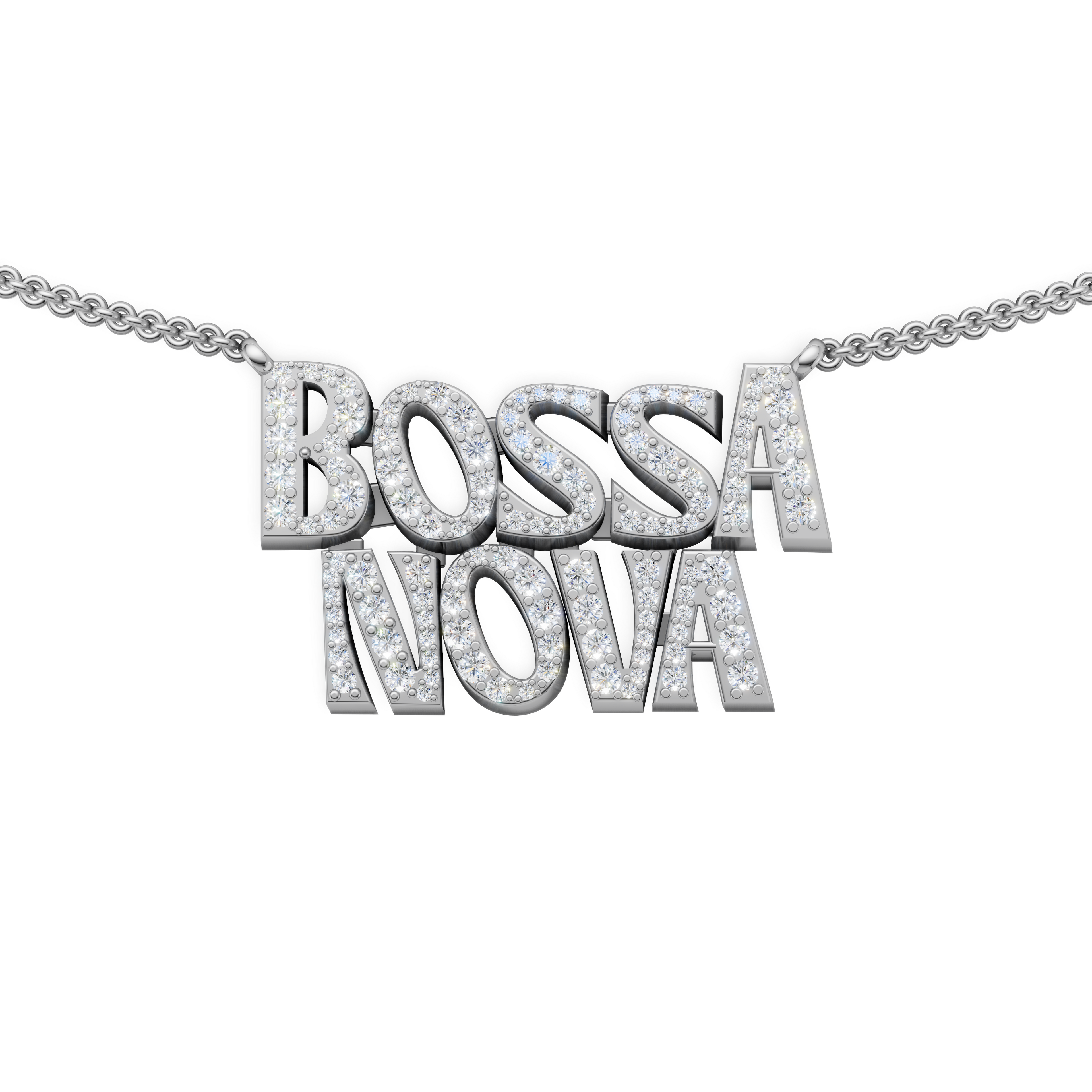 'Gilberto' Bossa Nova, Lab Diamond Pavé Pendant Necklace