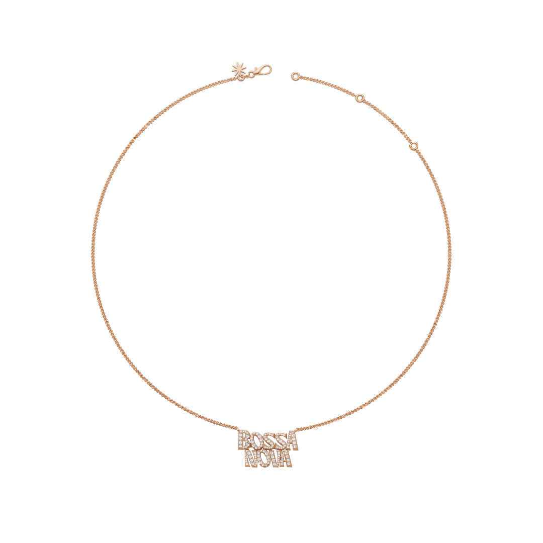 'Gilberto' Bossa Nova, Lab Diamond Pavé Pendant Necklace