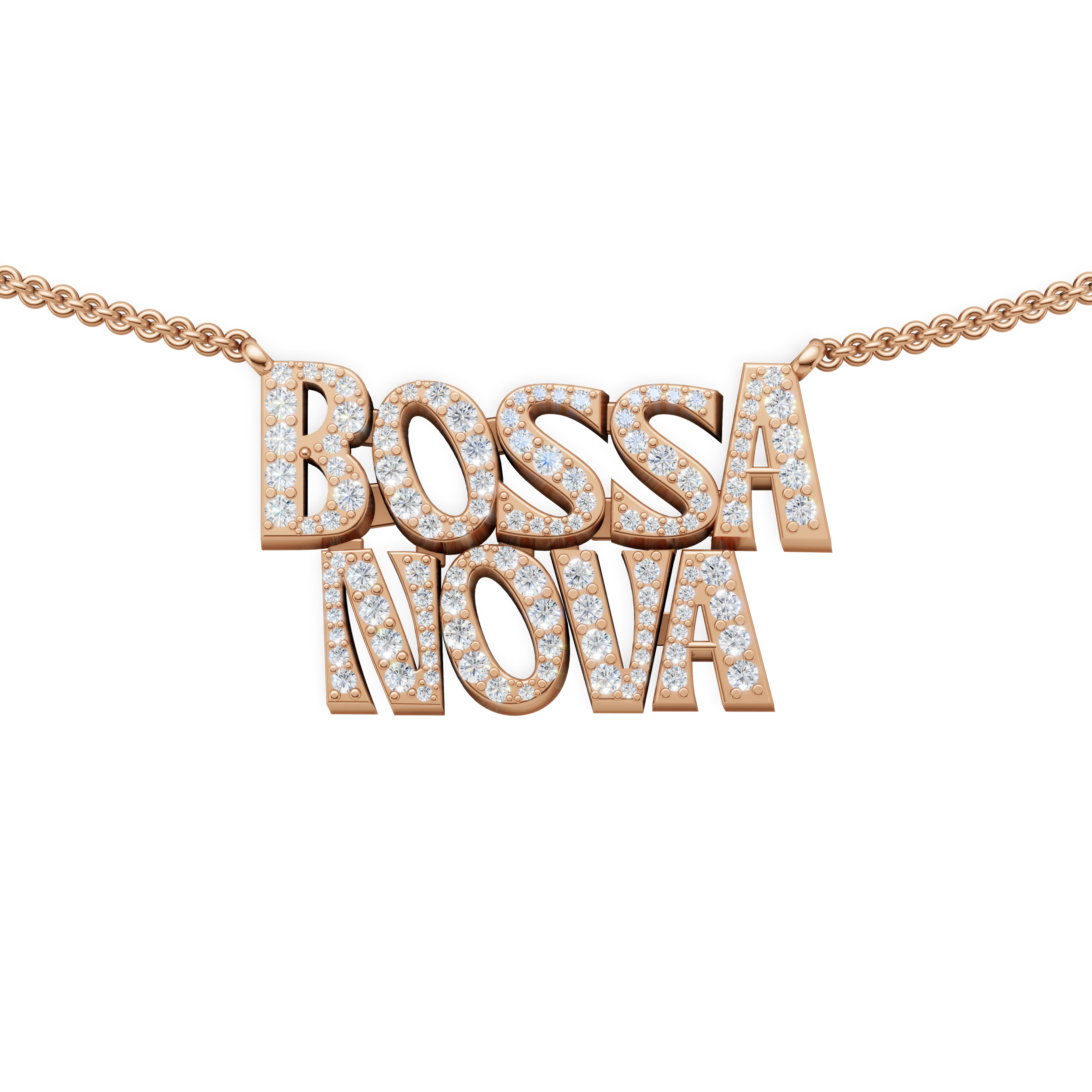 'Gilberto' Bossa Nova, Lab Diamond Pavé Pendant Necklace