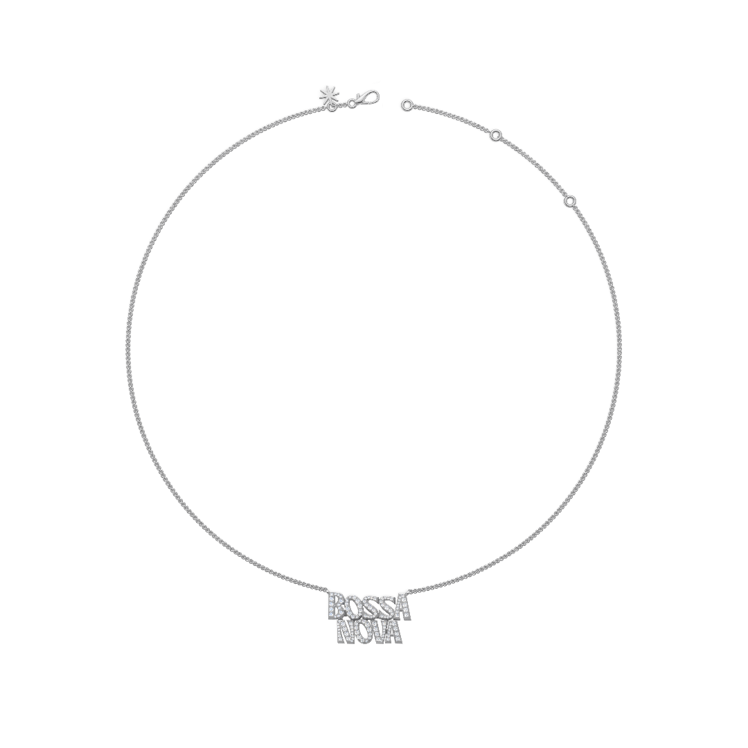 'Gilberto' Bossa Nova, Lab Diamond Pavé Pendant Necklace