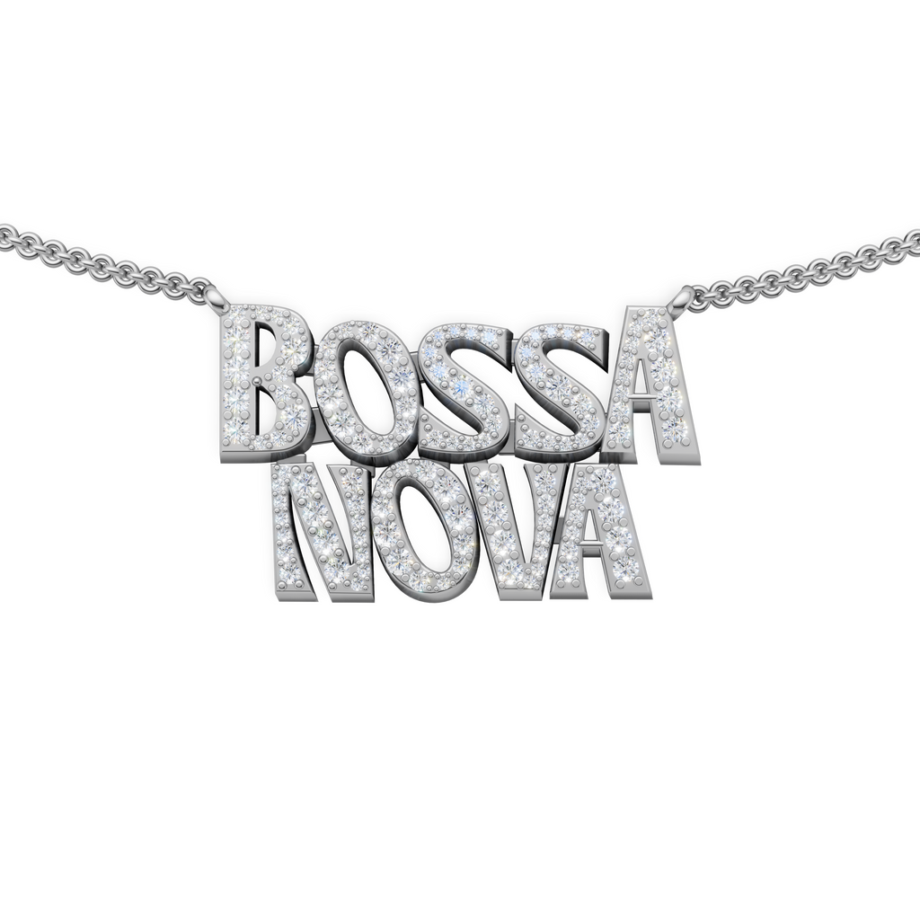 'Gilberto' Bossa Nova, Lab Diamond Pavé Pendant Necklace