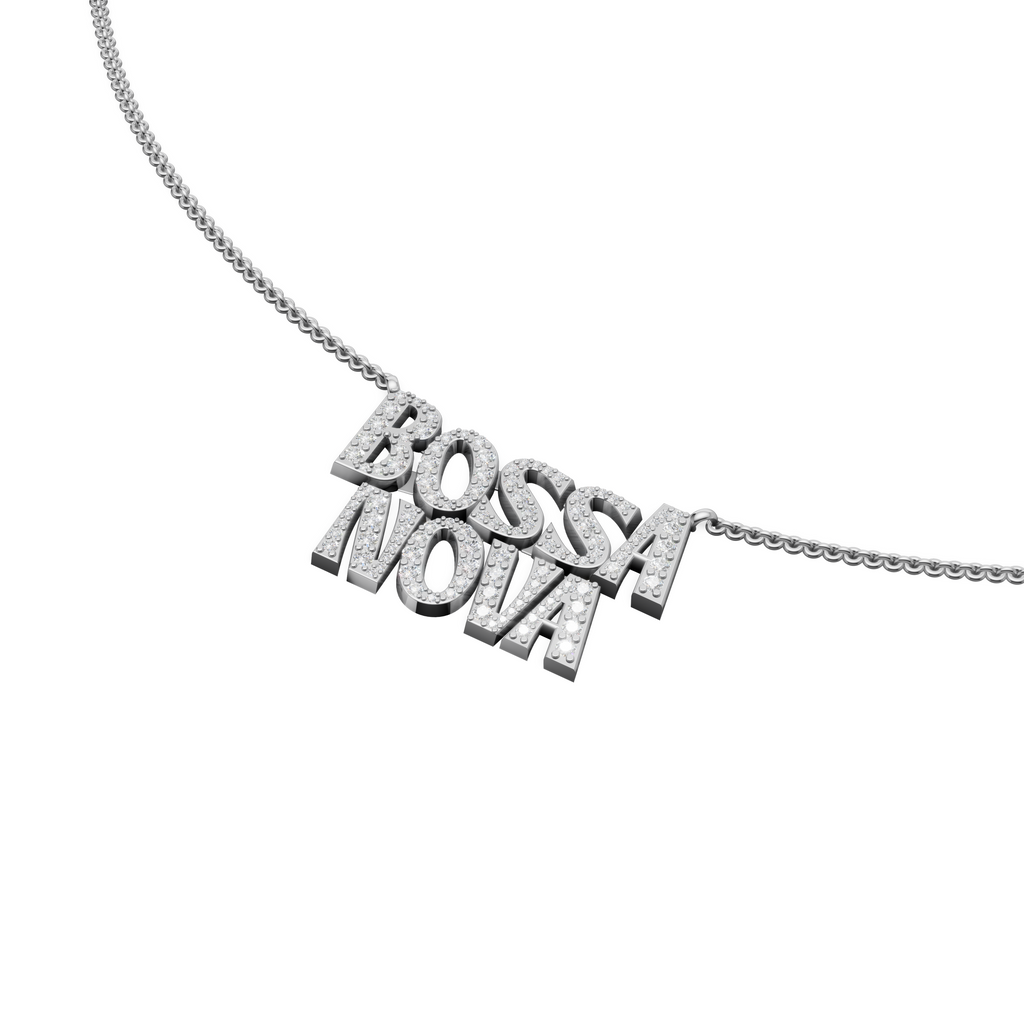 'Gilberto' Bossa Nova, Lab Diamond Pavé Pendant Necklace