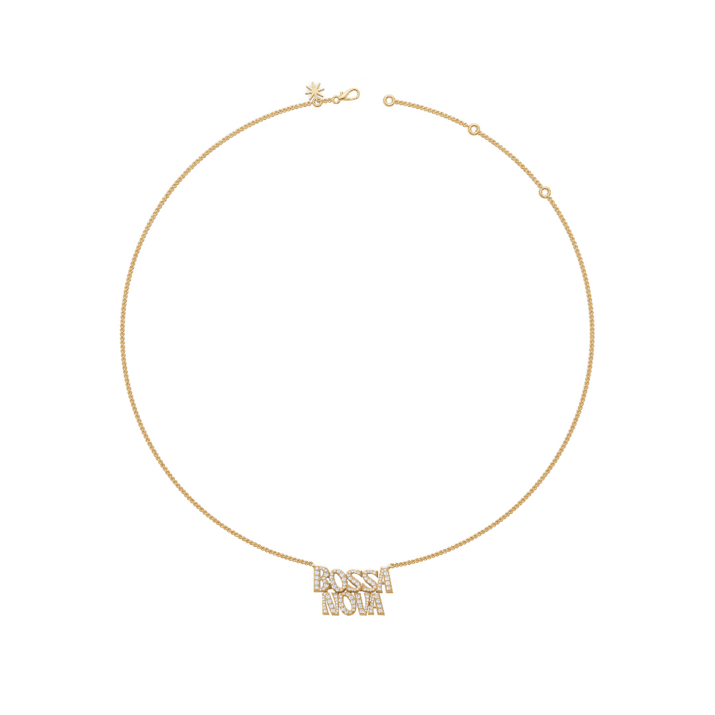 'Gilberto' Bossa Nova, Lab Diamond Pavé Pendant Necklace