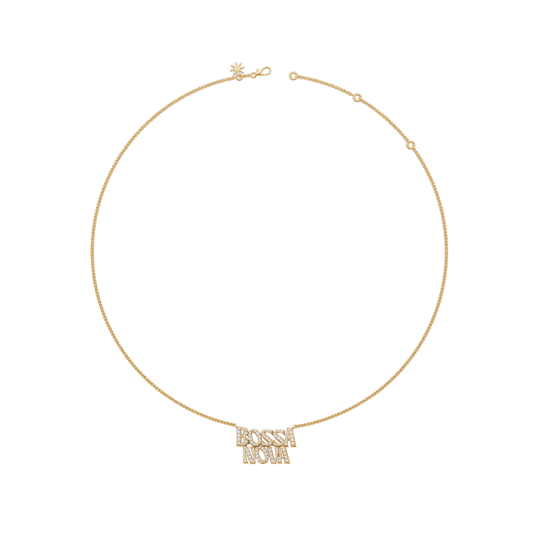 'Gilberto' Bossa Nova, Lab Diamond Pavé Pendant Necklace