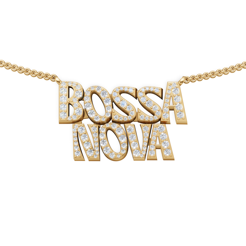 'Gilberto' Bossa Nova, Lab Diamond Pavé Pendant Necklace
