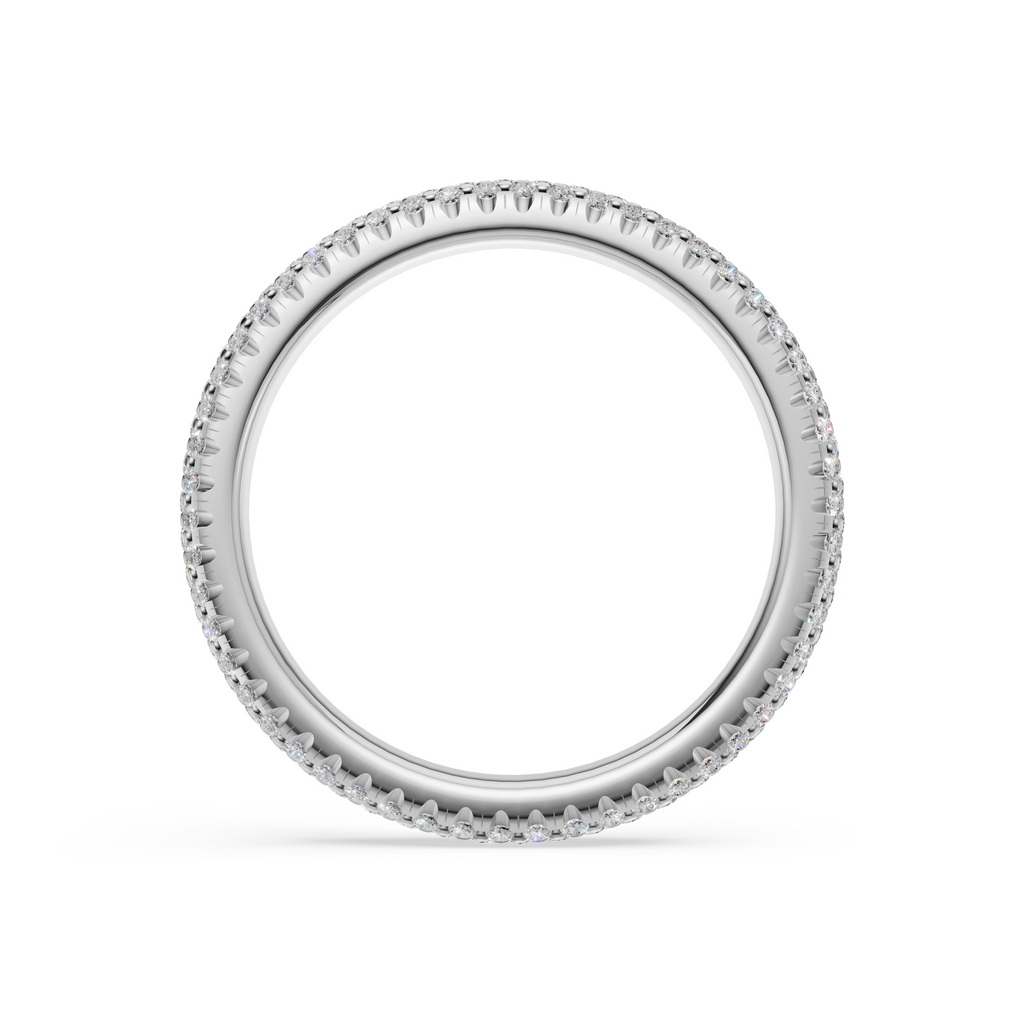 'Luna' Three Rows Bombé Lab Diamond Pavé Wedding Band