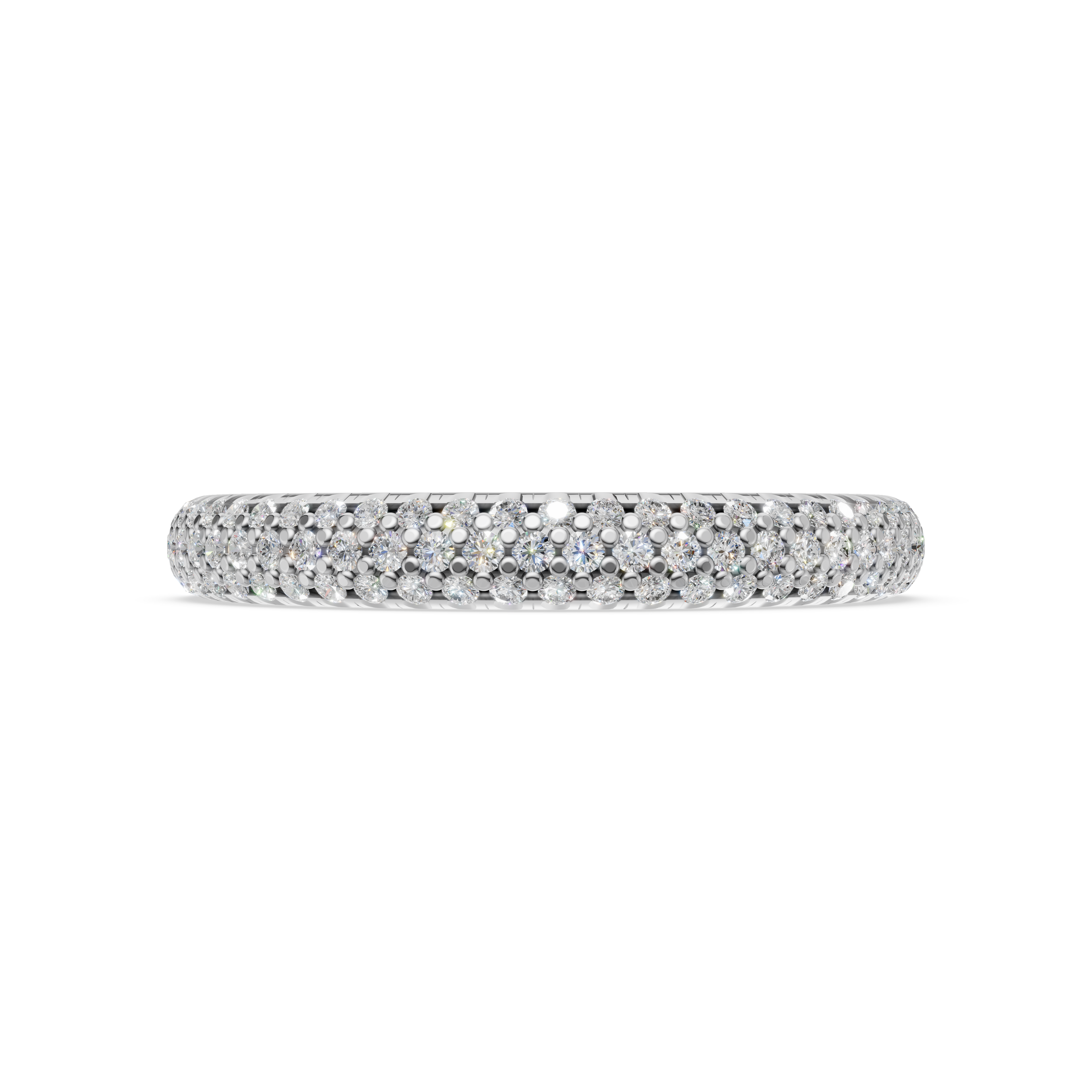 'Luna' Three Rows Bombé Lab Diamond Pavé Wedding Band