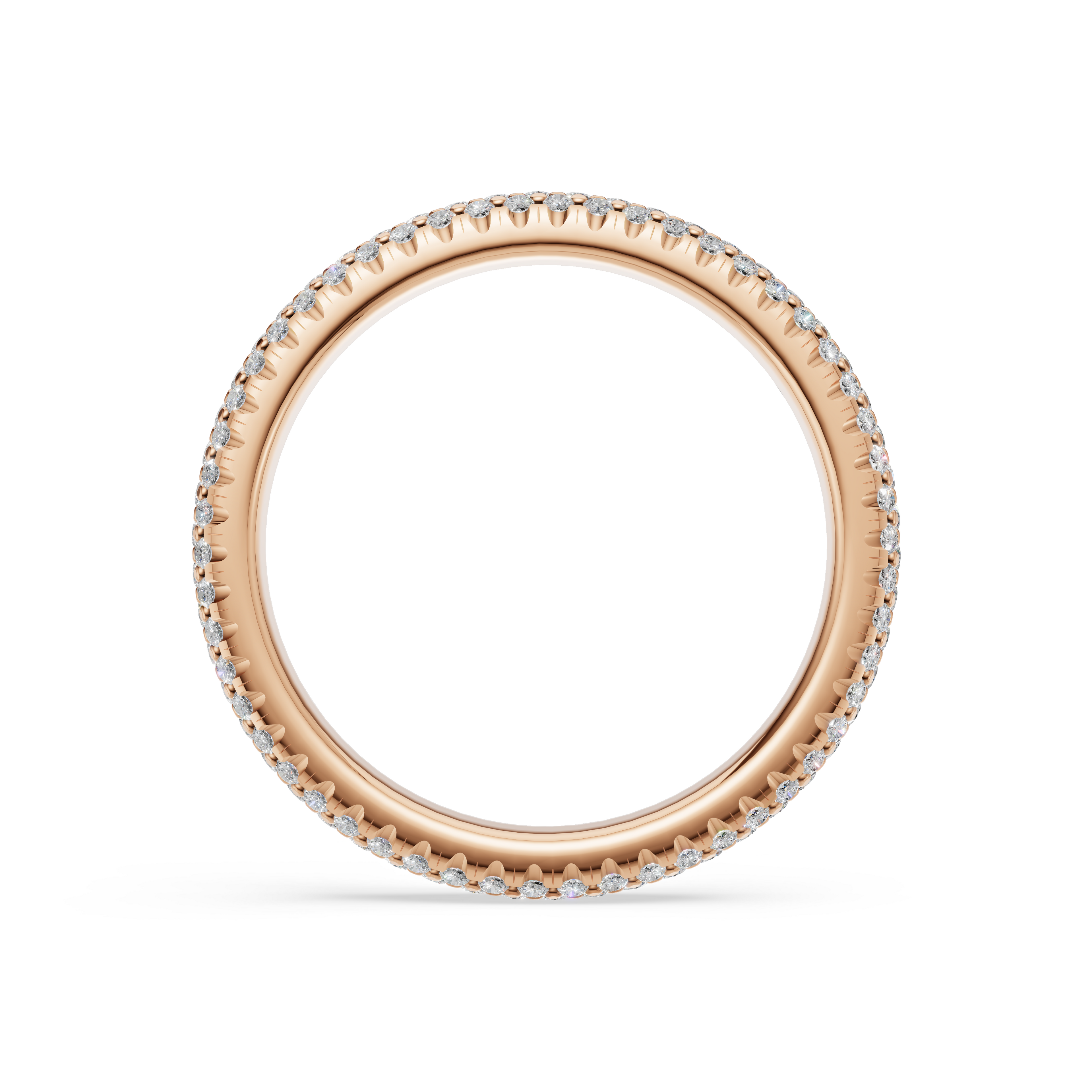 'Luna' Three Rows Bombé Lab Diamond Pavé Wedding Band