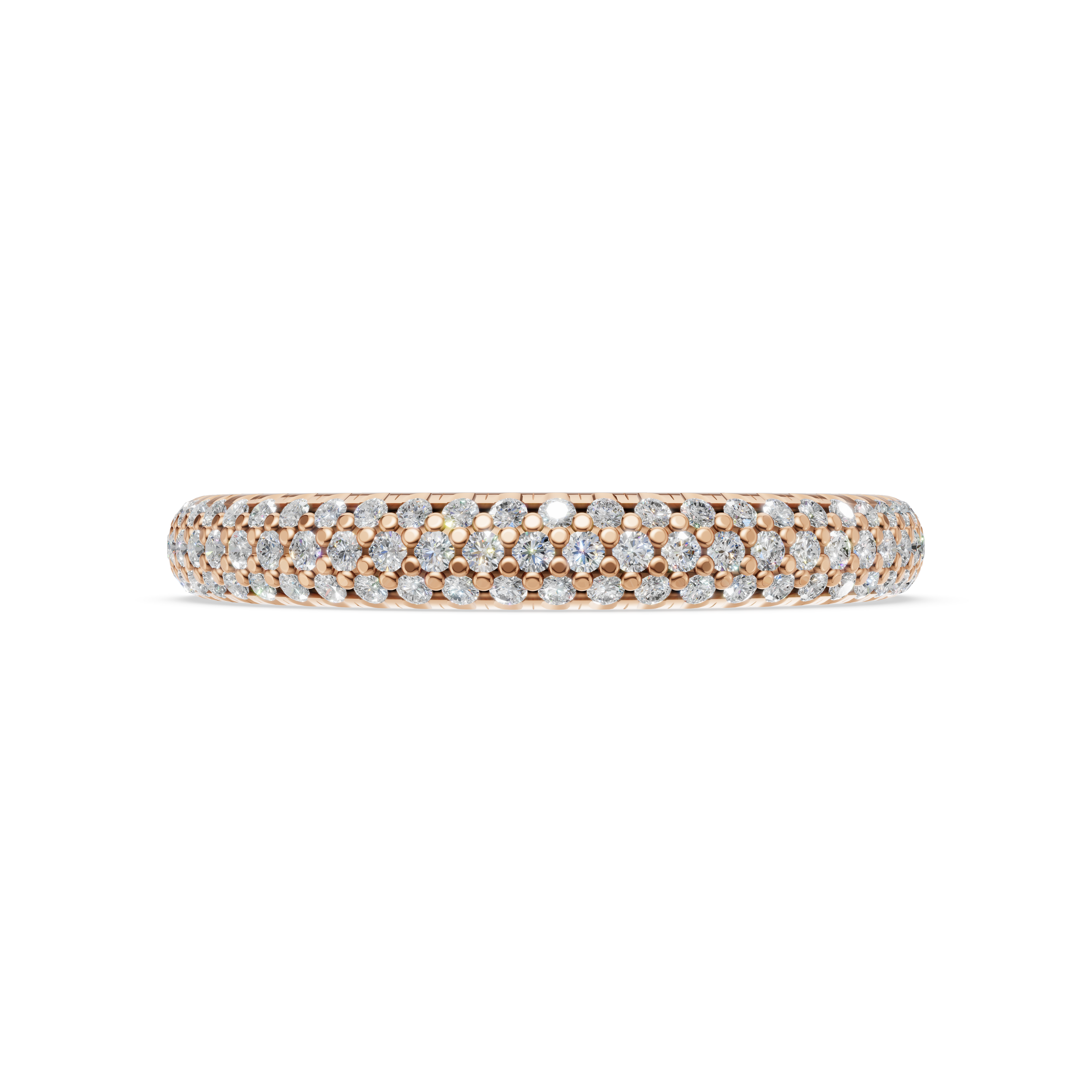 'Luna' Three Rows Bombé Lab Diamond Pavé Wedding Band