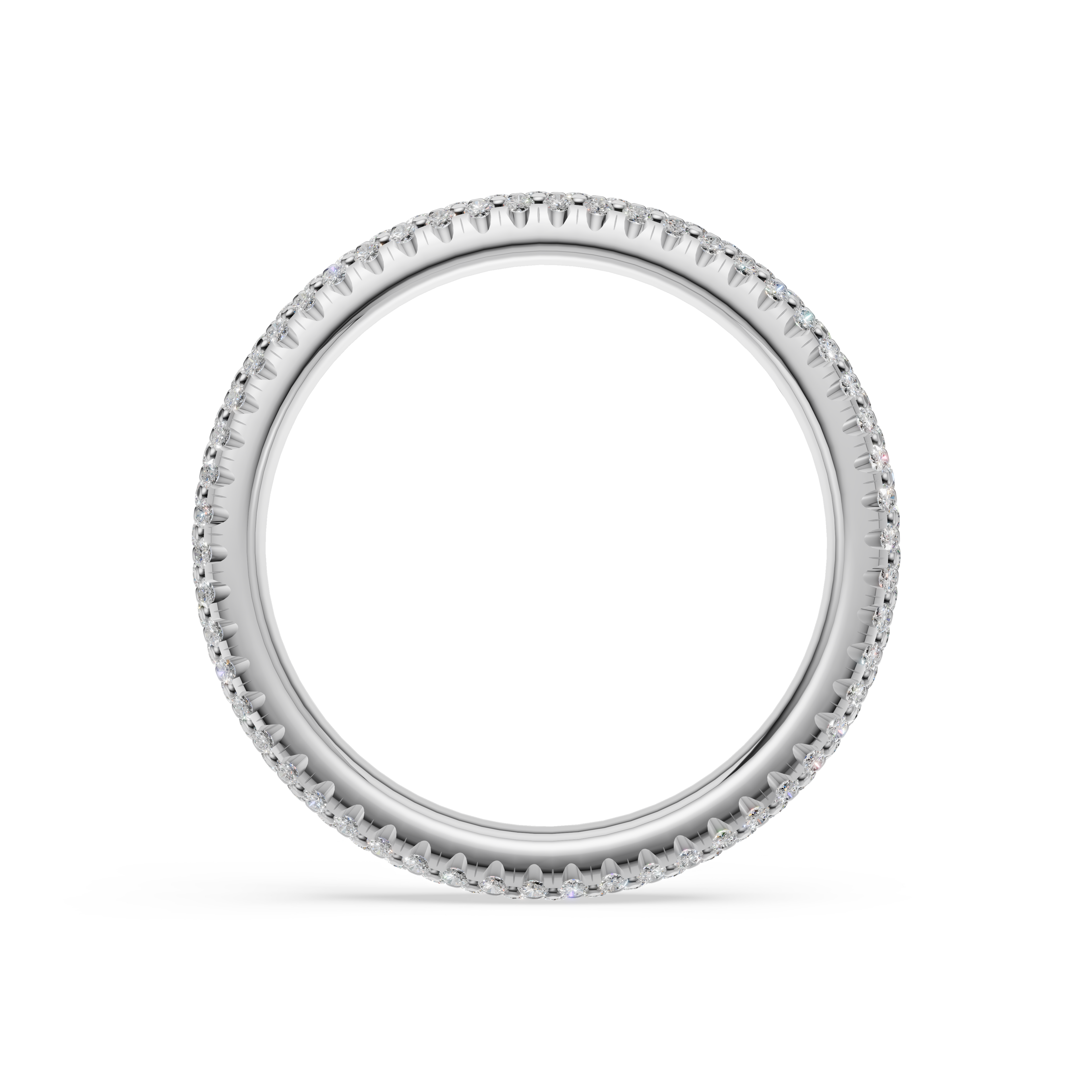 'Luna' Three Rows Bombé Lab Diamond Pavé Wedding Band